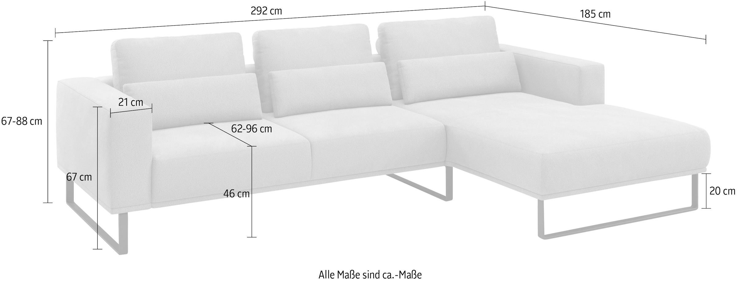 Musterring Canapé d'angle »JUSTB! PM100, stilvoller Lounge-Komfort von Musterring« Collection Bettina Zimmermann, option siège préféré & choix de pieds