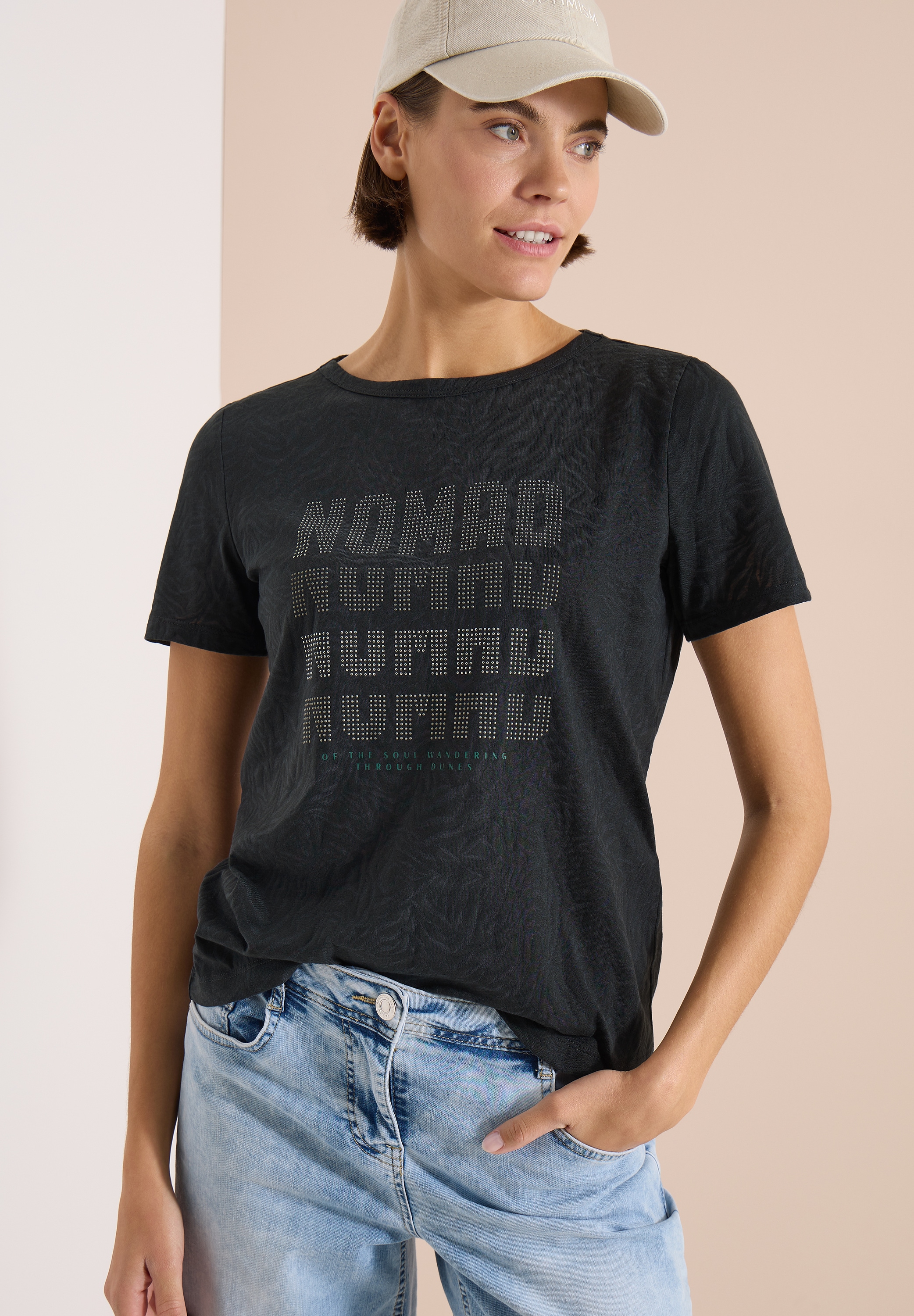 Image of Cecil Kurzarmshirt Sommershirt in Burn-Out-Optik und mit Zebra-Muster