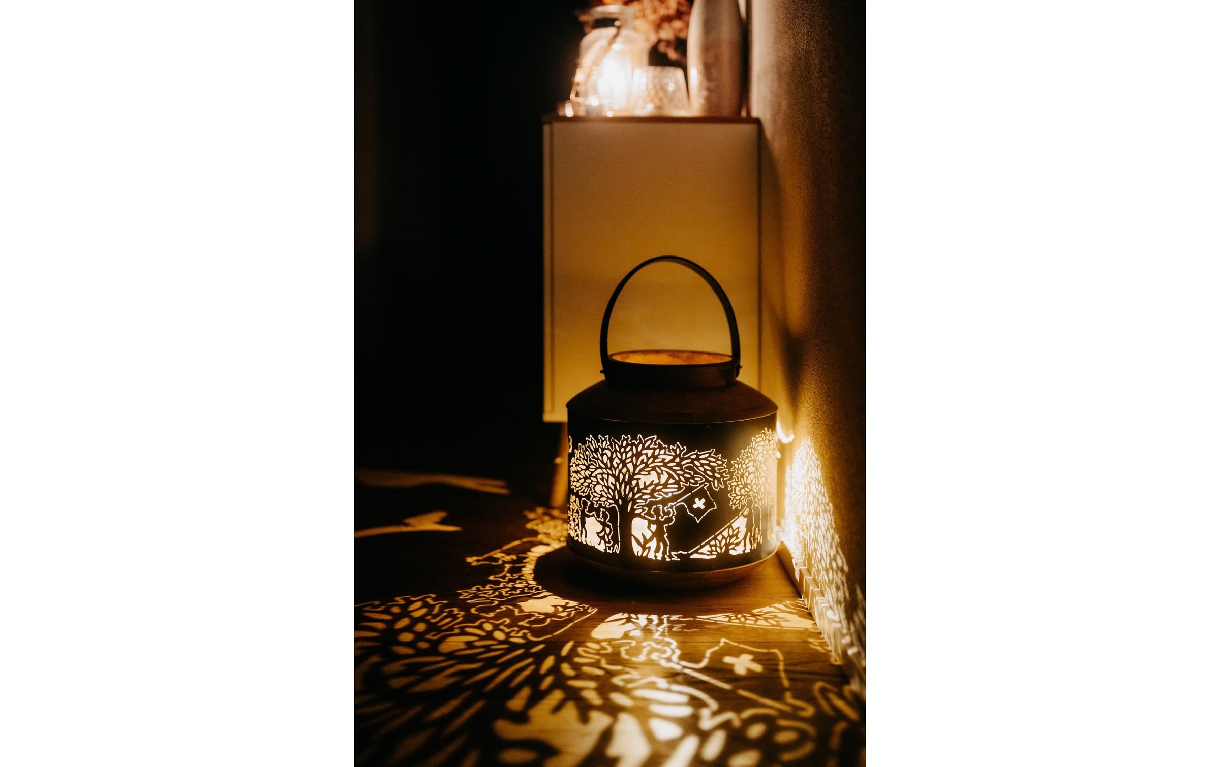 Kadastar Lanterne à bougie »Bergchilbi 37 cm« Laterne Scherenschnitt