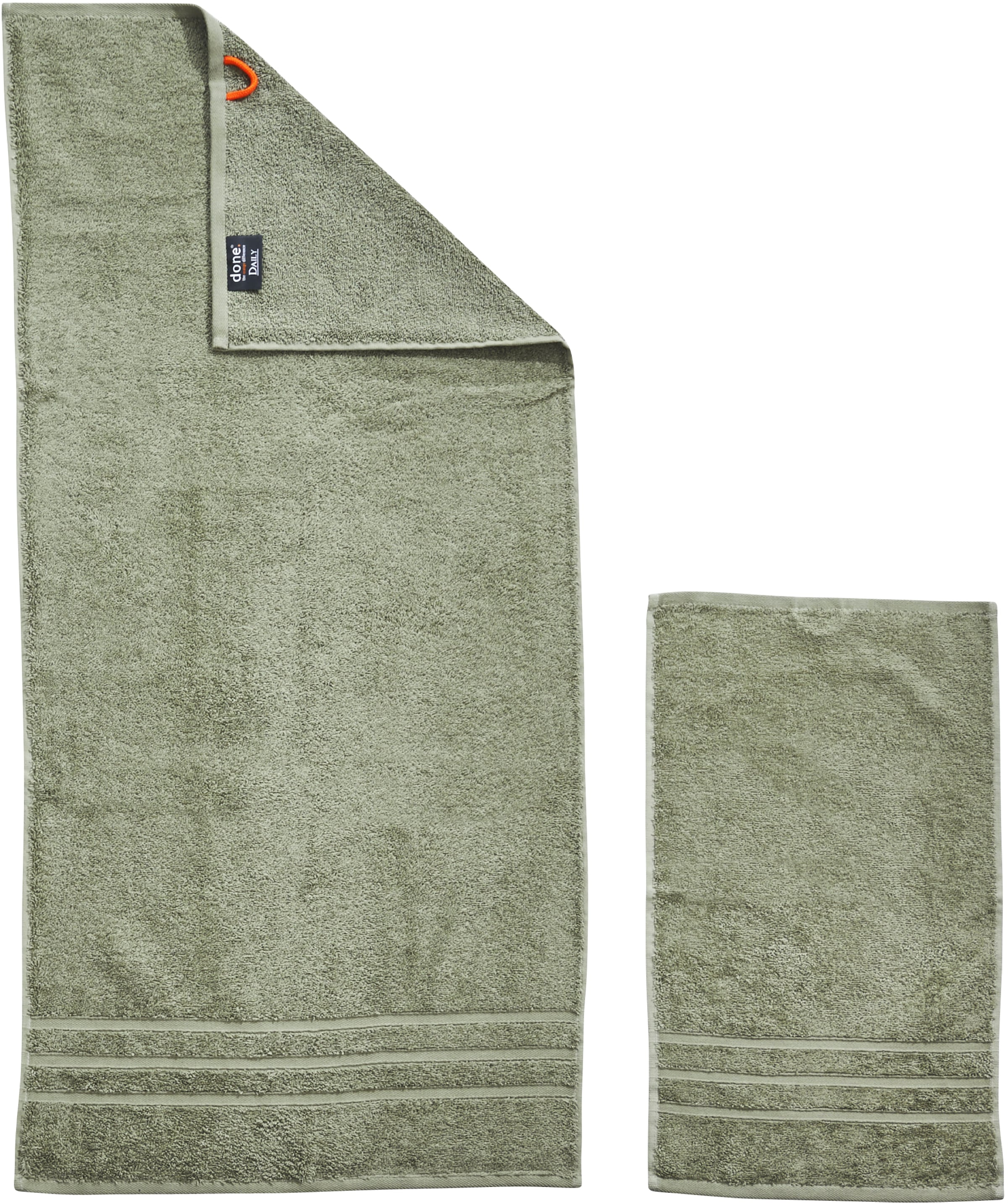 done.® Handtuch Set »Daily Uni«, (Set, 4 St., 2 Gästetücher (30x50 cm)-2 Handtücher (50x100 cm), saugfähiges Walkfrottier, in verschiedenen Set Varianten erhältlich