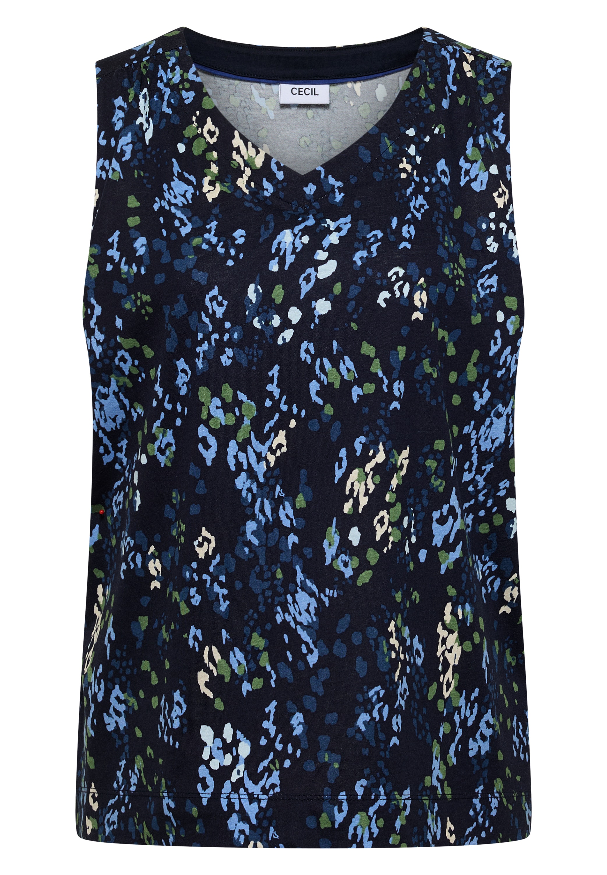 Cecil Haut de chemise top d'été avec col en V arrondi et motif graphique