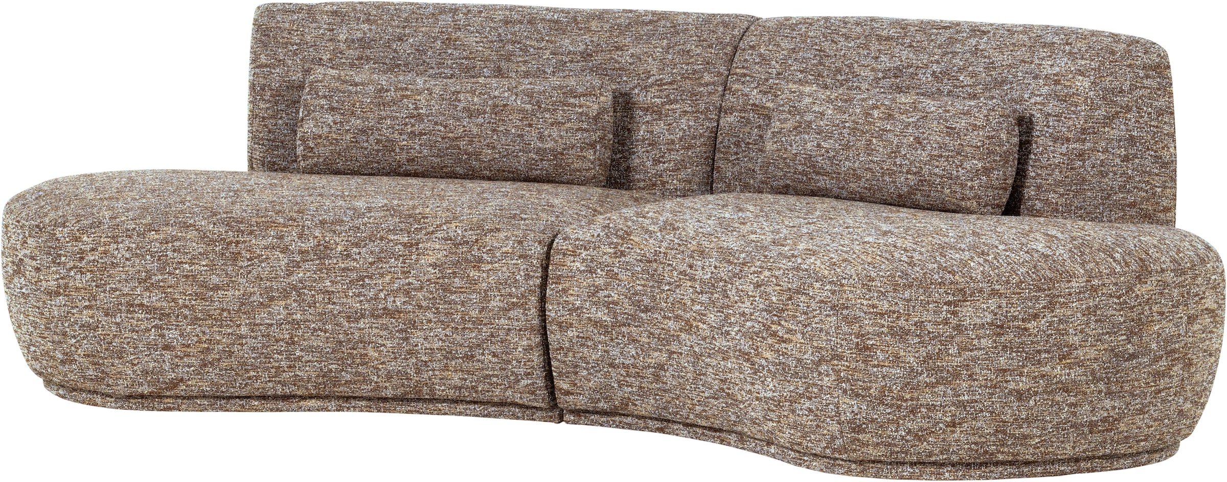 WOOOD 4 places »Batavier 4-Sitzer Melange-Webstoff halbrunde Form B254 x T122x H74 cm« Capacité de charge 320 kg, excellente résistance à l'usure, avec coussin décoratif