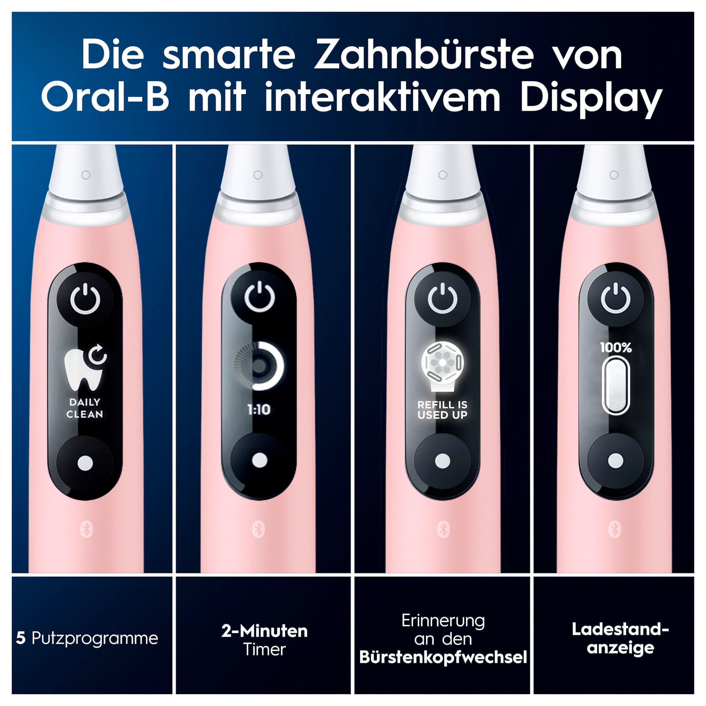 Oral-B Elektrische Zahnbürste »iO Series 6 N«, 2 St. Aufsteckbürsten, Magnet-Technologie, Display & Reiseetui