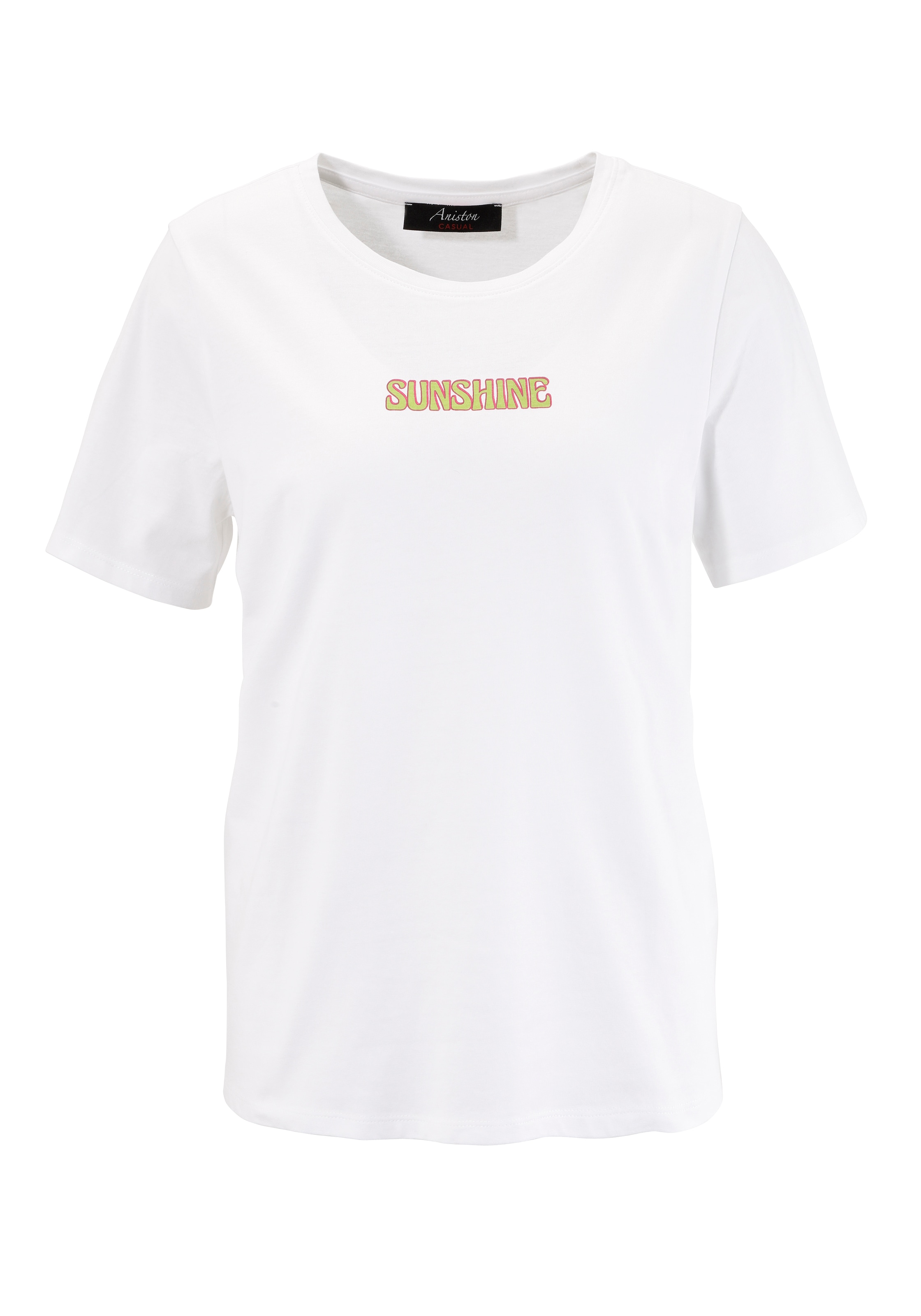 Aniston CASUAL T-Shirt, mit phantasievoll bedrucktem Rücken- NEUE KOLLEKTION