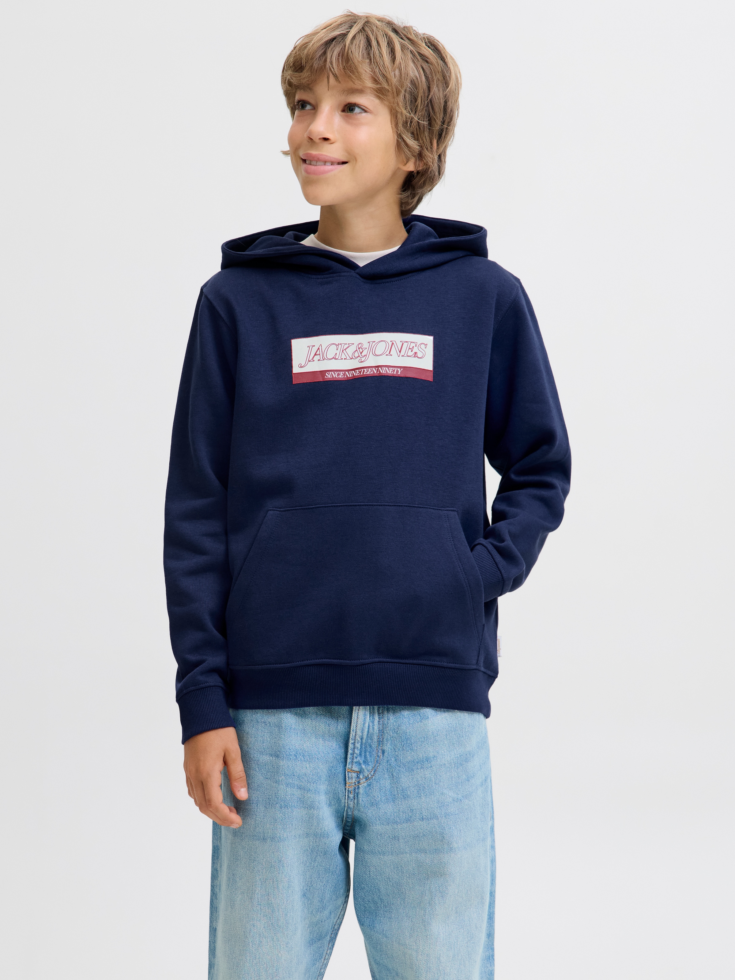 Image of Jack & Jones Junior Kapuzensweatshirt "JORINWOOD BLOCK BRANDING SWEAT NOOS JNR"