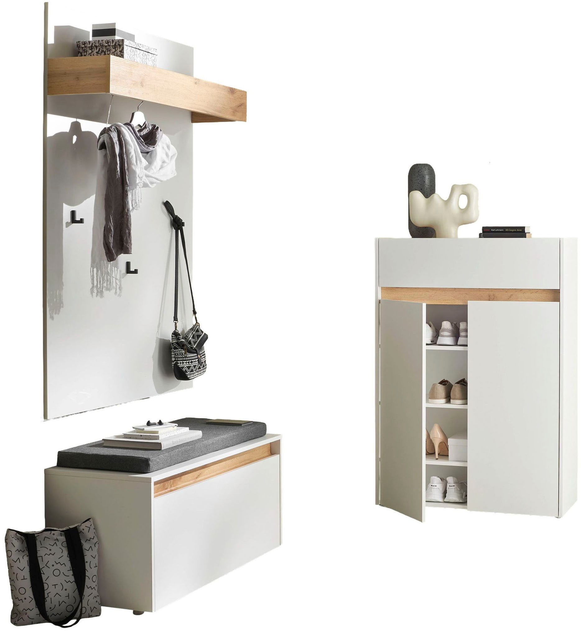 INOSIGN Garderoben-Set »City/Giron, moderne Garderobe, viel Stauraum, ca. 24 Schuhe« Set, 3 Stk. tlg.