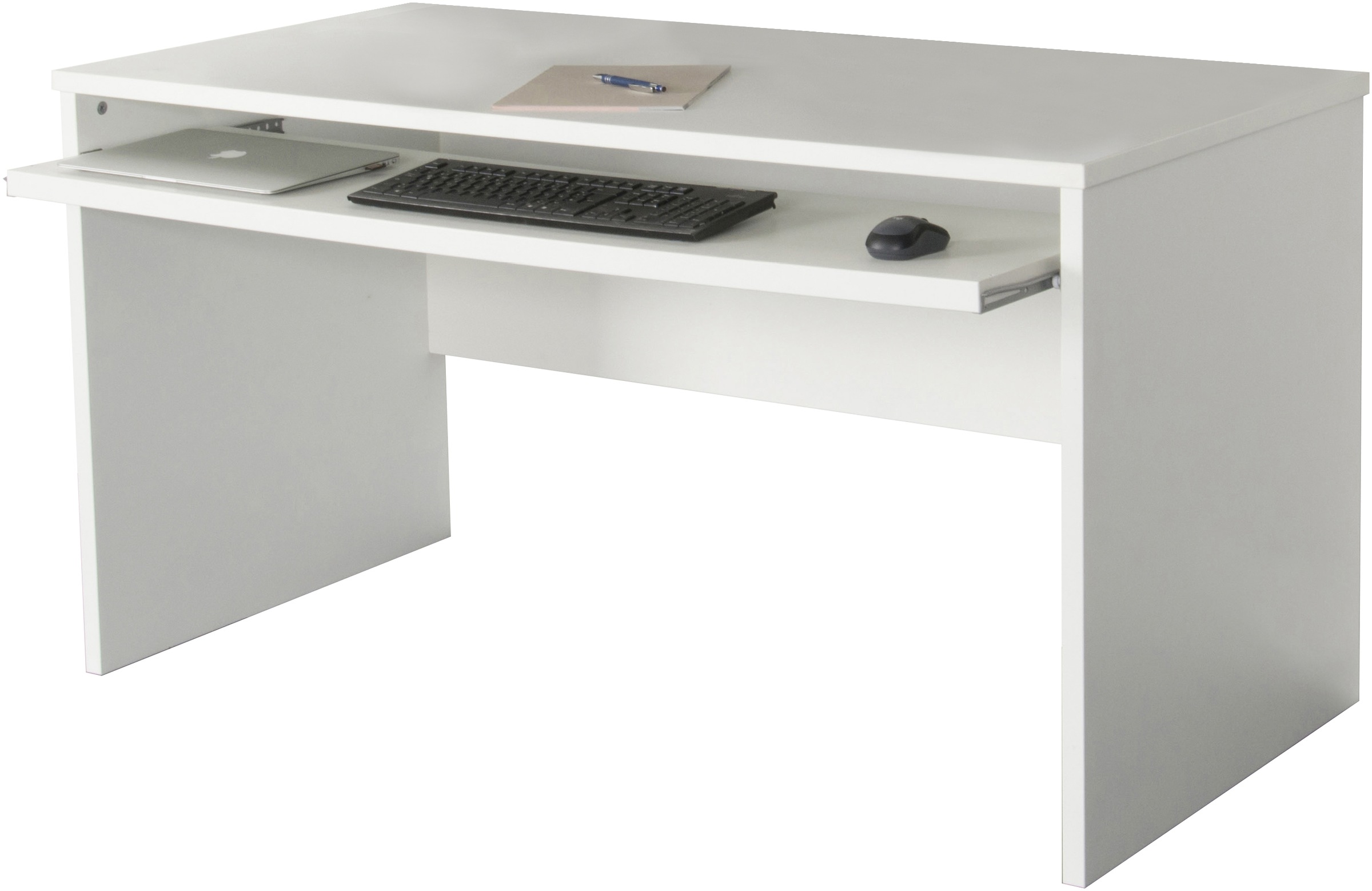 VOGL Möbelfabrik Schreibtisch »Barrie mit 2-farbigem Tastaturauszug«, in 2 Breiten, 2,5 cm Tischplattenstärke, Made in Germany