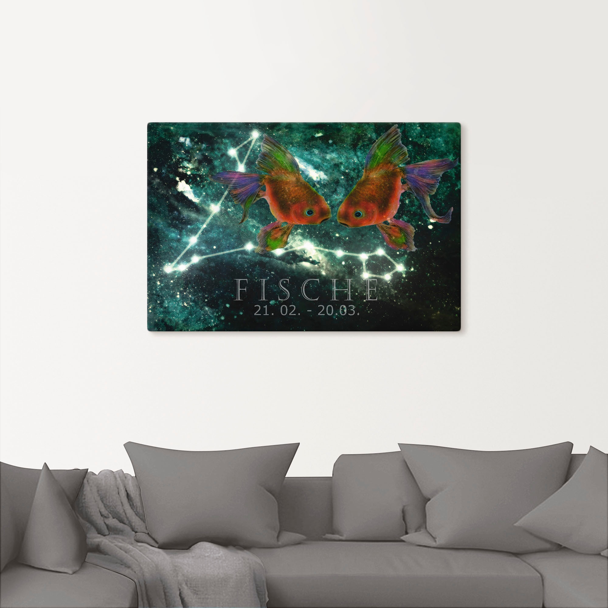 Artland Wandbild »Sternzeichen - Fische«, Bilder von Sternzeichen, (1 St.), als Leinwandbild, Poster in verschied. Grössen