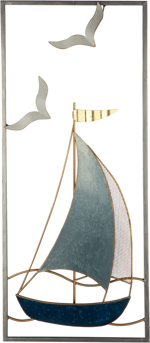 Image of GILDE Wanddekoobjekt "Wandrelief rechteckig Sailing"