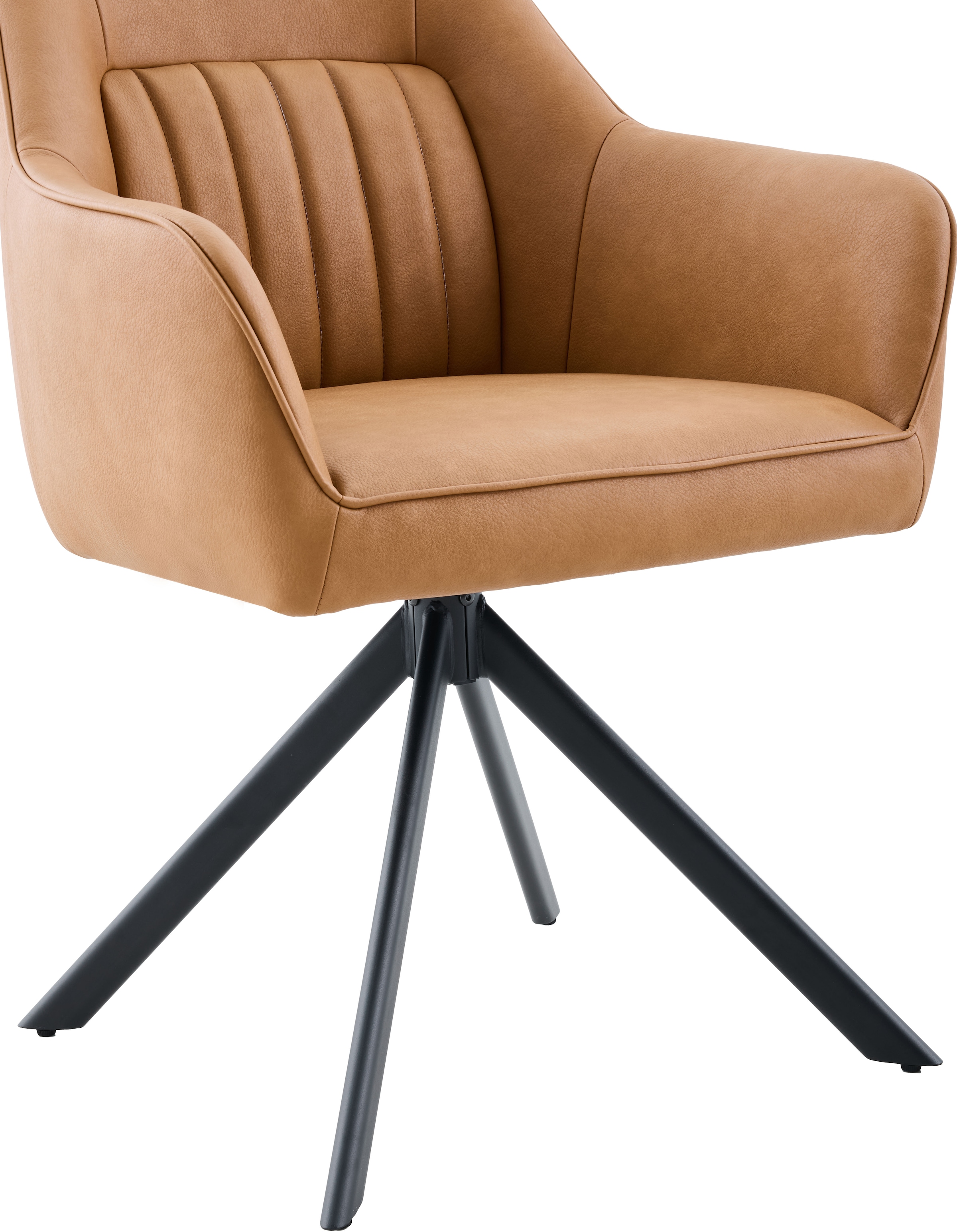 HELA Chaise avec accoudoirs »POLINA« () 1 cuis4 pieds, pivotant à 360°, structure en tube ovale, accoudoirs, aspect cuir