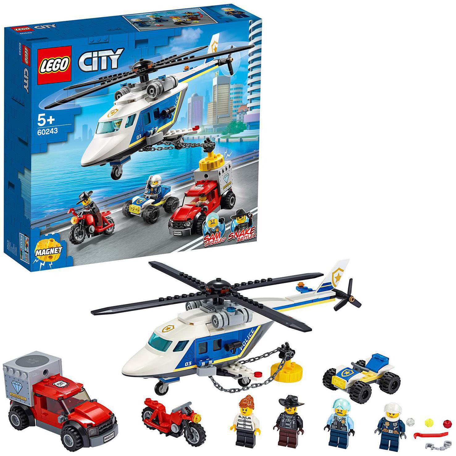 Image of LEGO® Konstruktionsspielsteine »Verfolgungsjagd mit dem Polizeihubschrauber (60243), LEGO® City«, (212 St.) bei Ackermann Versand Schweiz