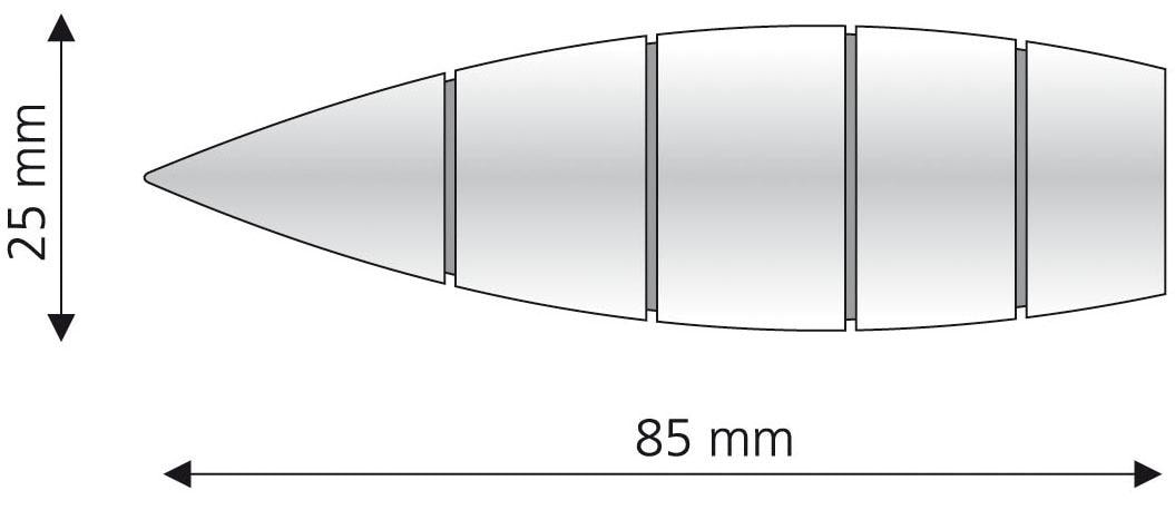 Liedeco Gardinenstangen-Endstück »Bullet mit Rille«, kaufen St.), für (Set, Gardinenstangen 16 Ø 2 mm