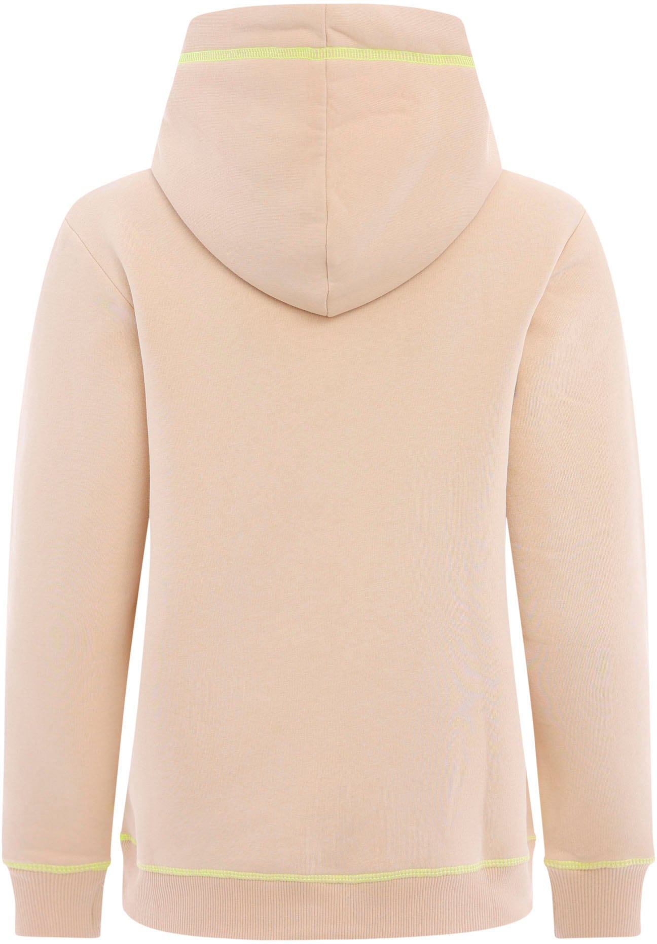 Zwillingsherz Hoodie »Strandleben Moin«, mit gesticktem Schriftzug und neonfarbenen Akzenten