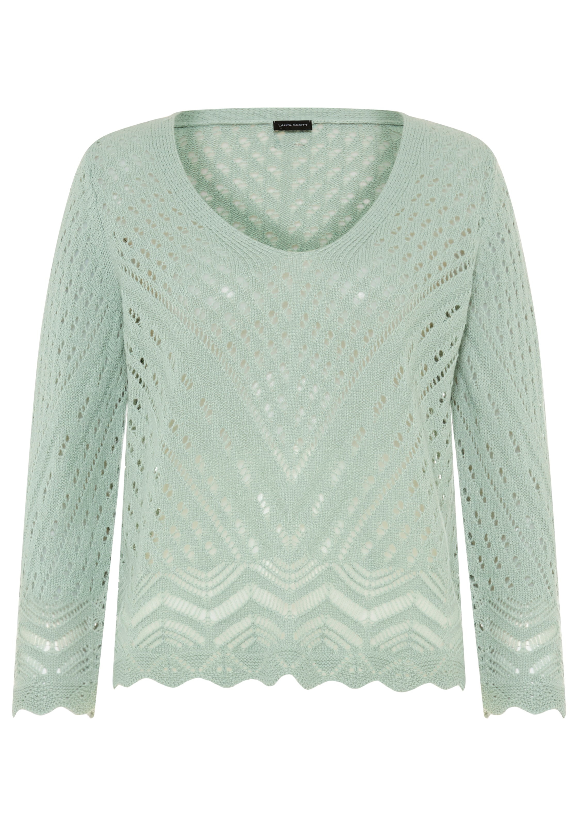 Laura Scott Ajourpullover mit femininer Silhouette aus Lochstrick