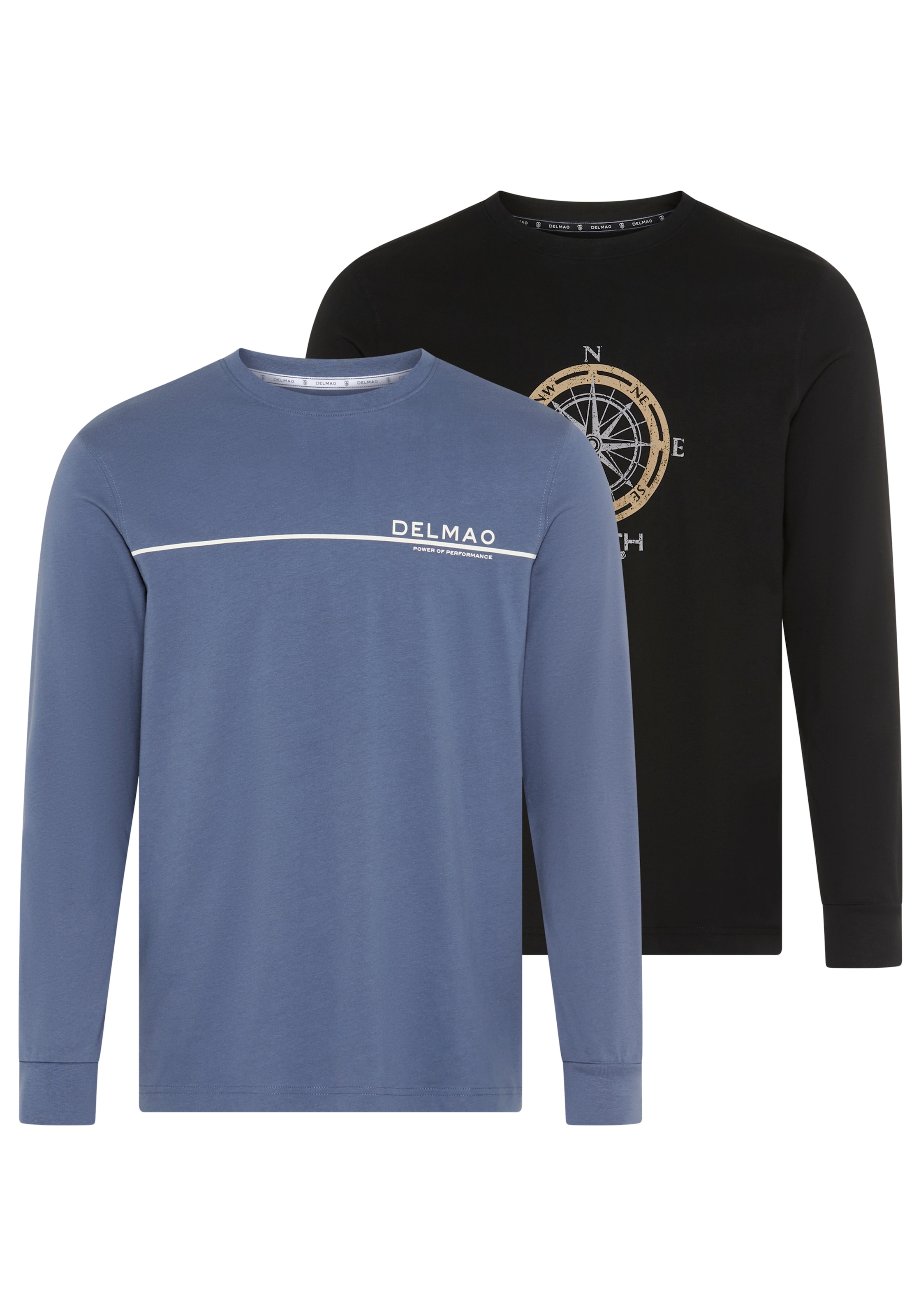 Image of DELMAO Rundhalsshirt "Neue Kollektion" casual Stil, langarm, schmale Passform, mit Print