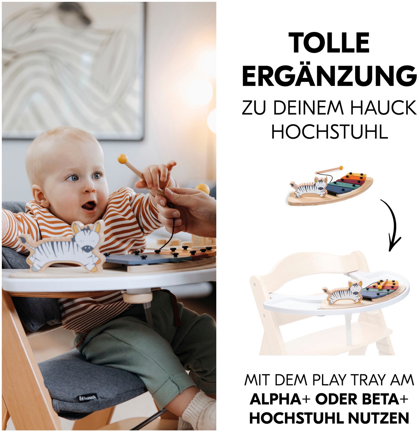 Hauck Jouet instrument de musique »Play Music Zebra für Hauck Spielbrett Play Tray« FSC® - schützt Wald