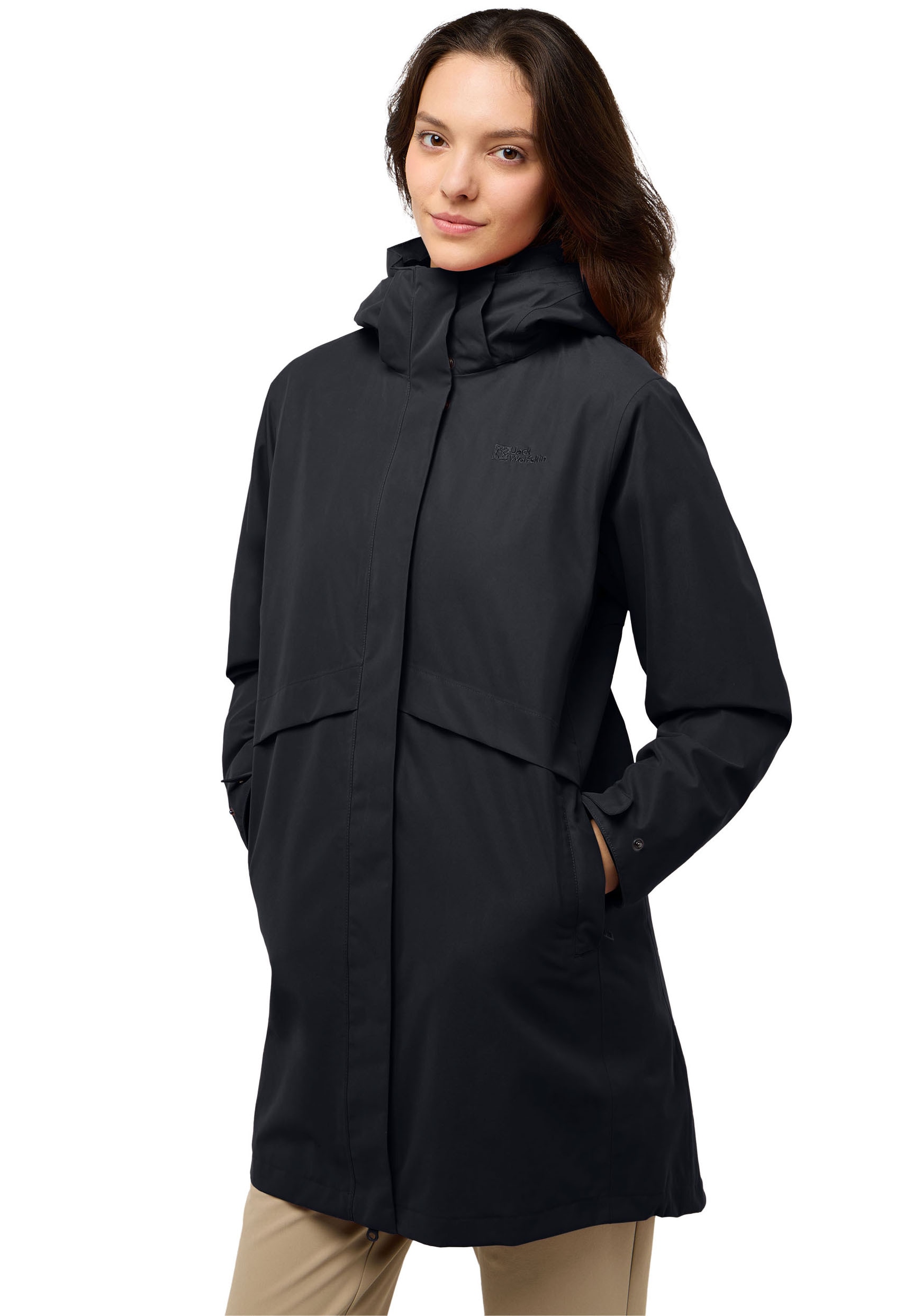 Image of Jack Wolfskin 3-in-1-Funktionsparka "BAYLIGHT" mit Kapuze mit Eingrifftaschen und Innentasche, wasserdicht, winddicht