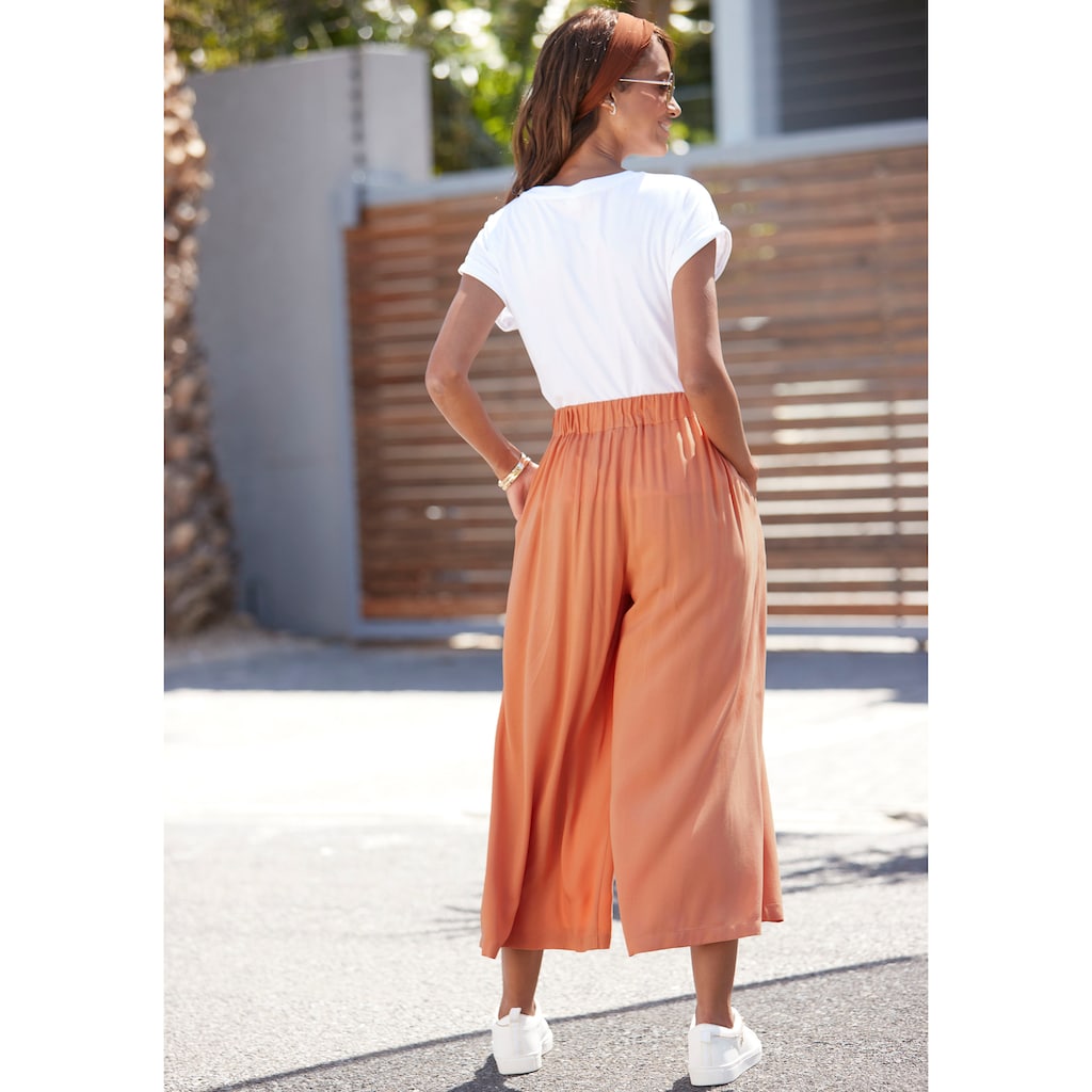 LASCANA Culotte, weite sommerliche Stoffhose mit Taschen