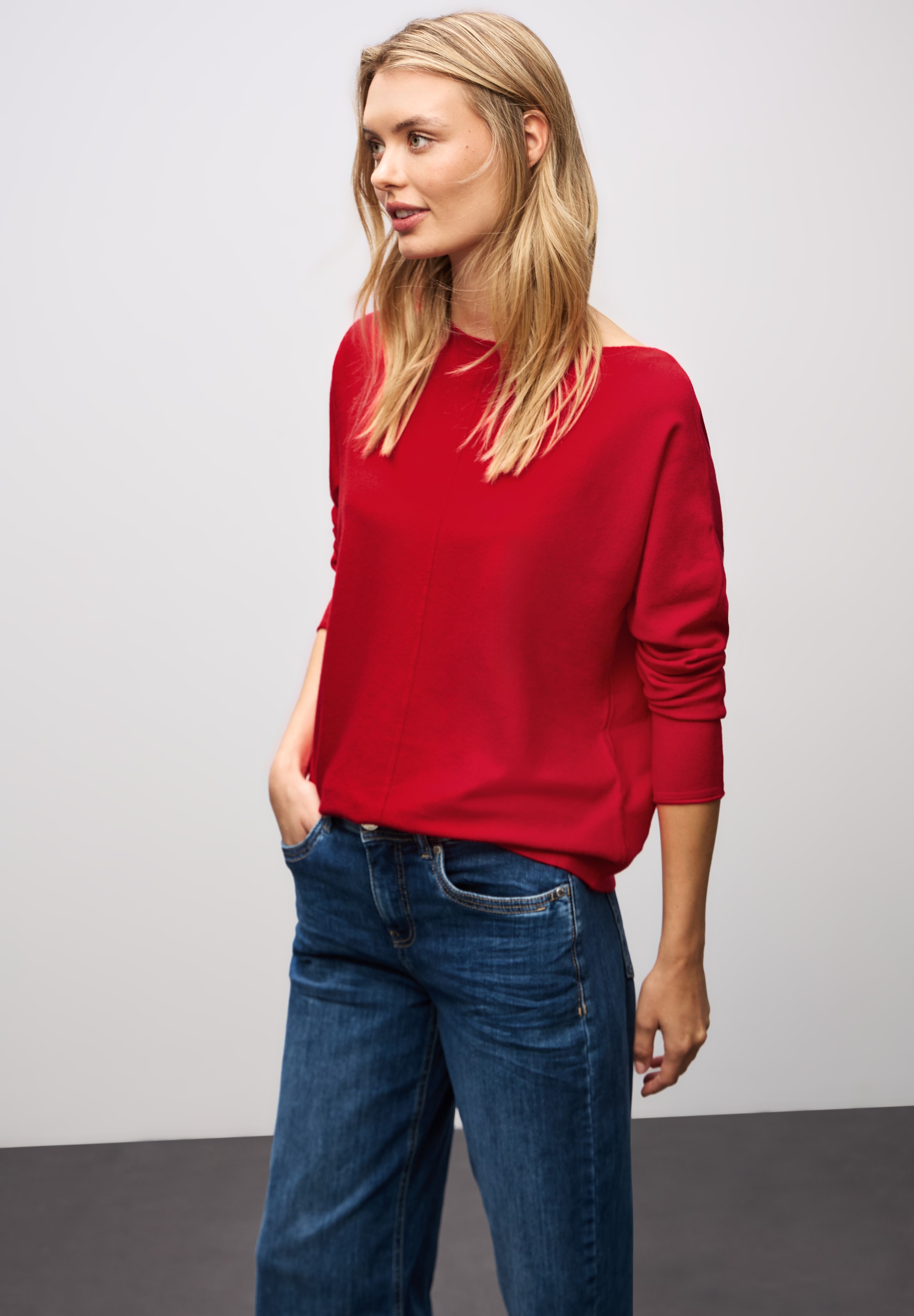 STREET ONE Strickpullover Dolman, mit U-Boot-Ausschnitt