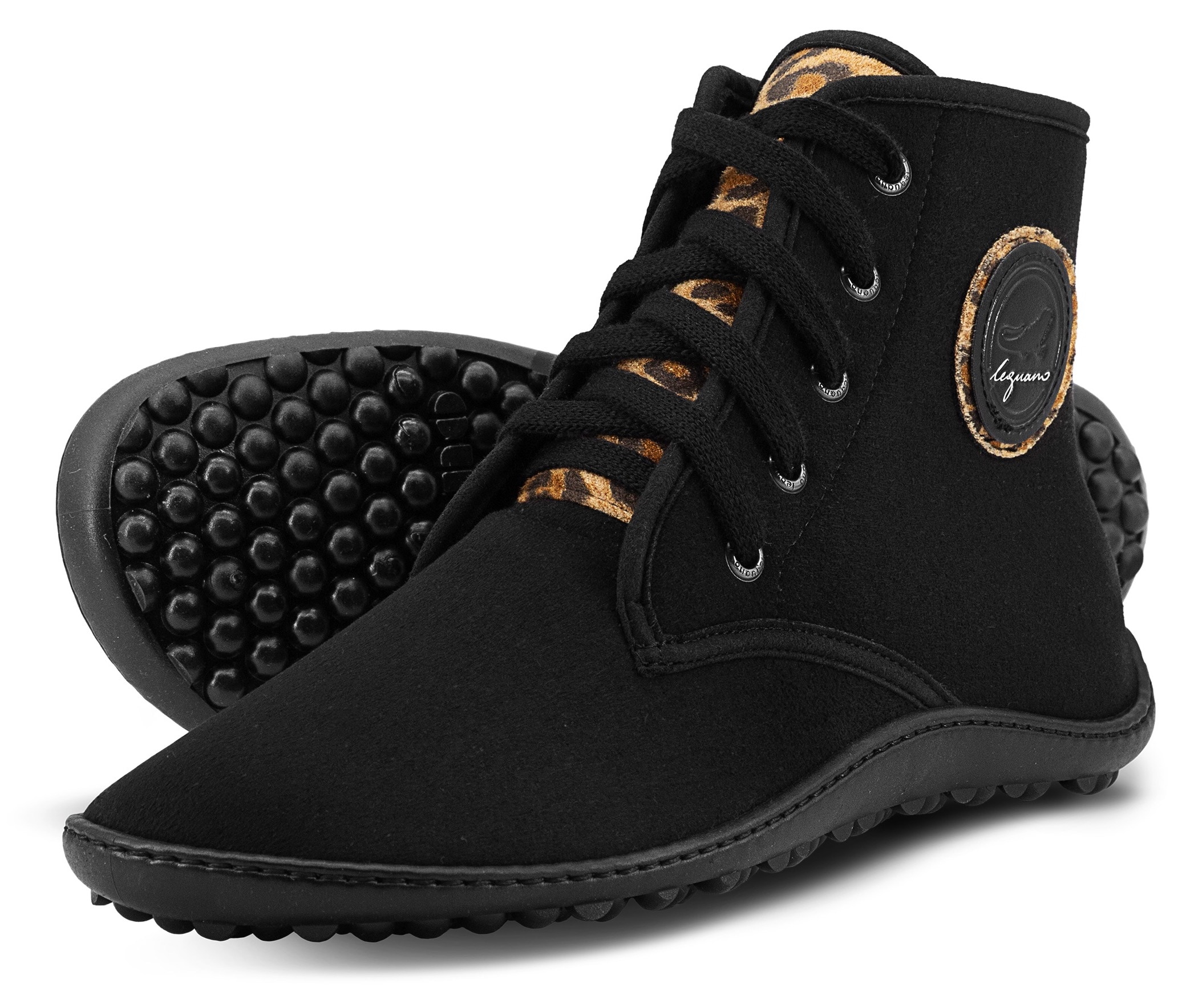 Leguano Chaussures pieds nus »CHESTER«  , Schnürboots, Sneaker mit Leomuster an der Schuhzunge