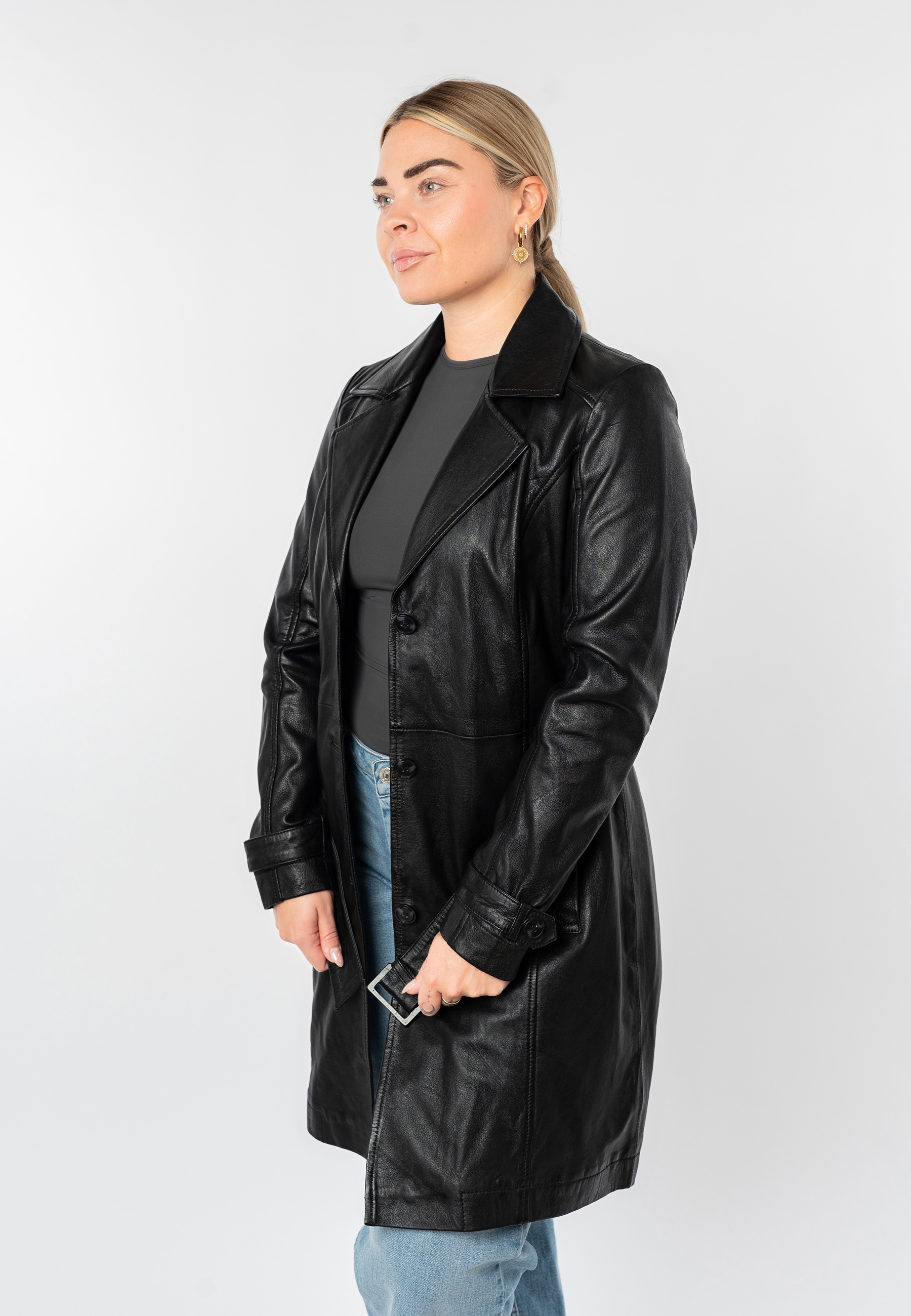 Mauritius Trench-coat »MWLeoniz« aus Echtleder, mit Taillengürtel