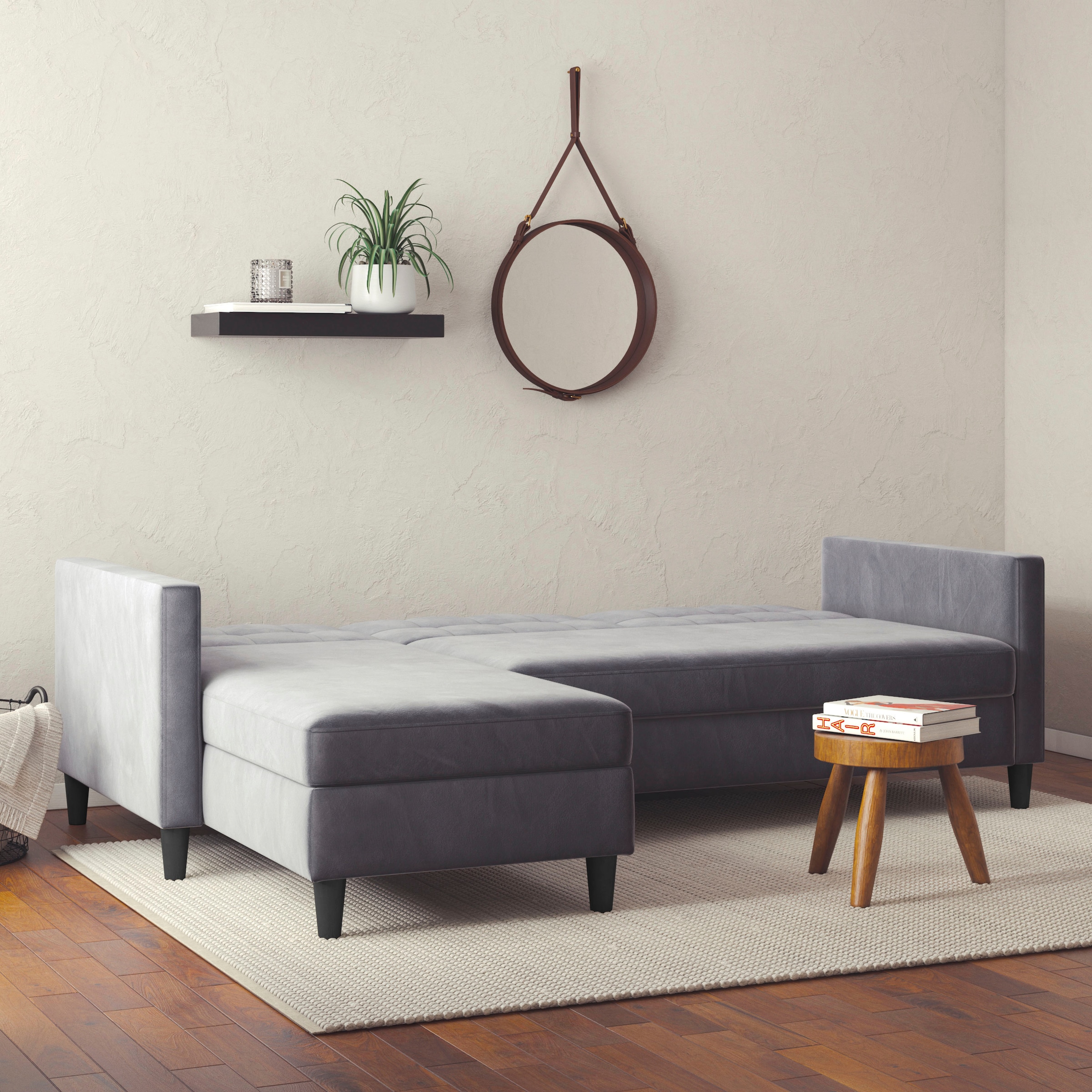 Dorel Home Ecksofa »Hartford II«, mit Bettfunktion und Stauraum, Recamiere beidseitig montierbar
