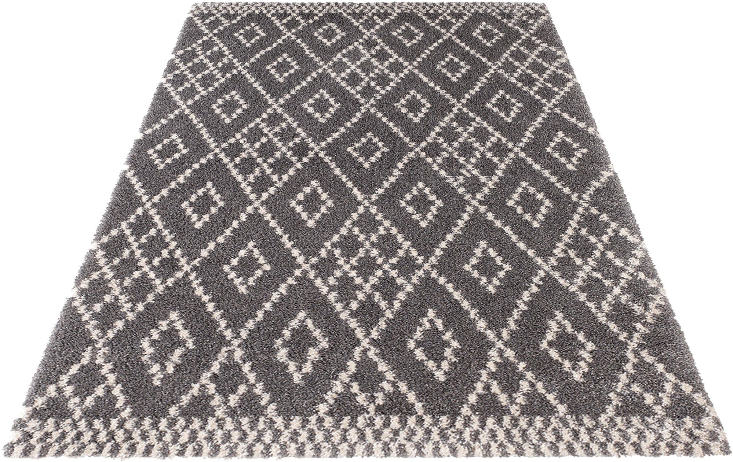 Image of MINT RUGS Hochflor-Teppich »Chess«, rechteckig, 35 mm Höhe, Grafisches Design, weicher, dichter Flor, Wohnzimmer, Schlafzimmer, Arbeitszimmer, Robust, Pflegeleicht bei Ackermann Versand Schweiz