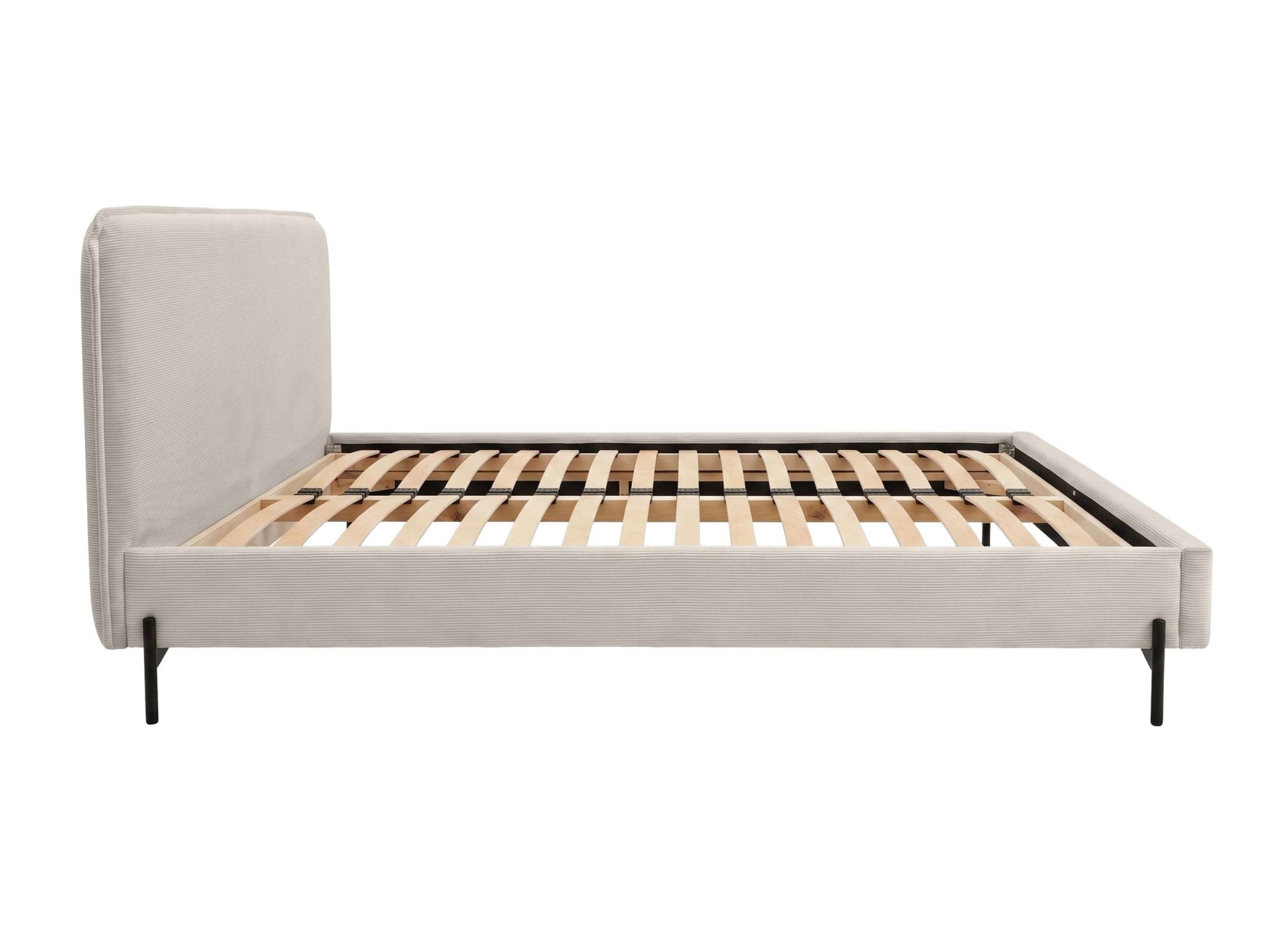 Home affaire Lit rembourré »LAVOISIER Bettgestell mit Lattenrost, Breite 140/160/180/200 cm, Cord« Cadre de lit avec tête de lit, sans matelas ni surmatelas