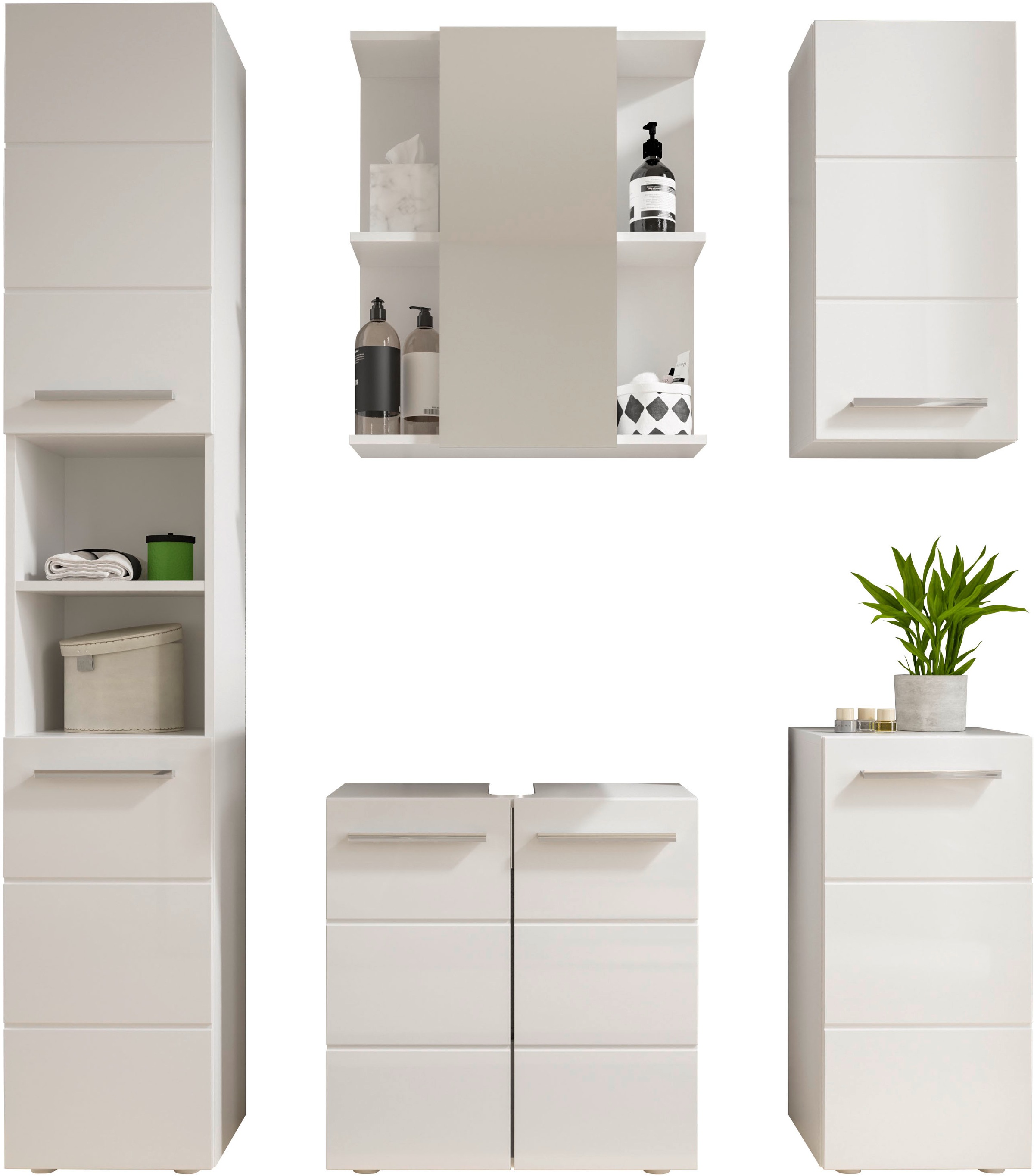 BASIC by Balculina Armoire suspendue »Mandi« 1 cuis tlg. largeur 34 cm, façade laquée brillante