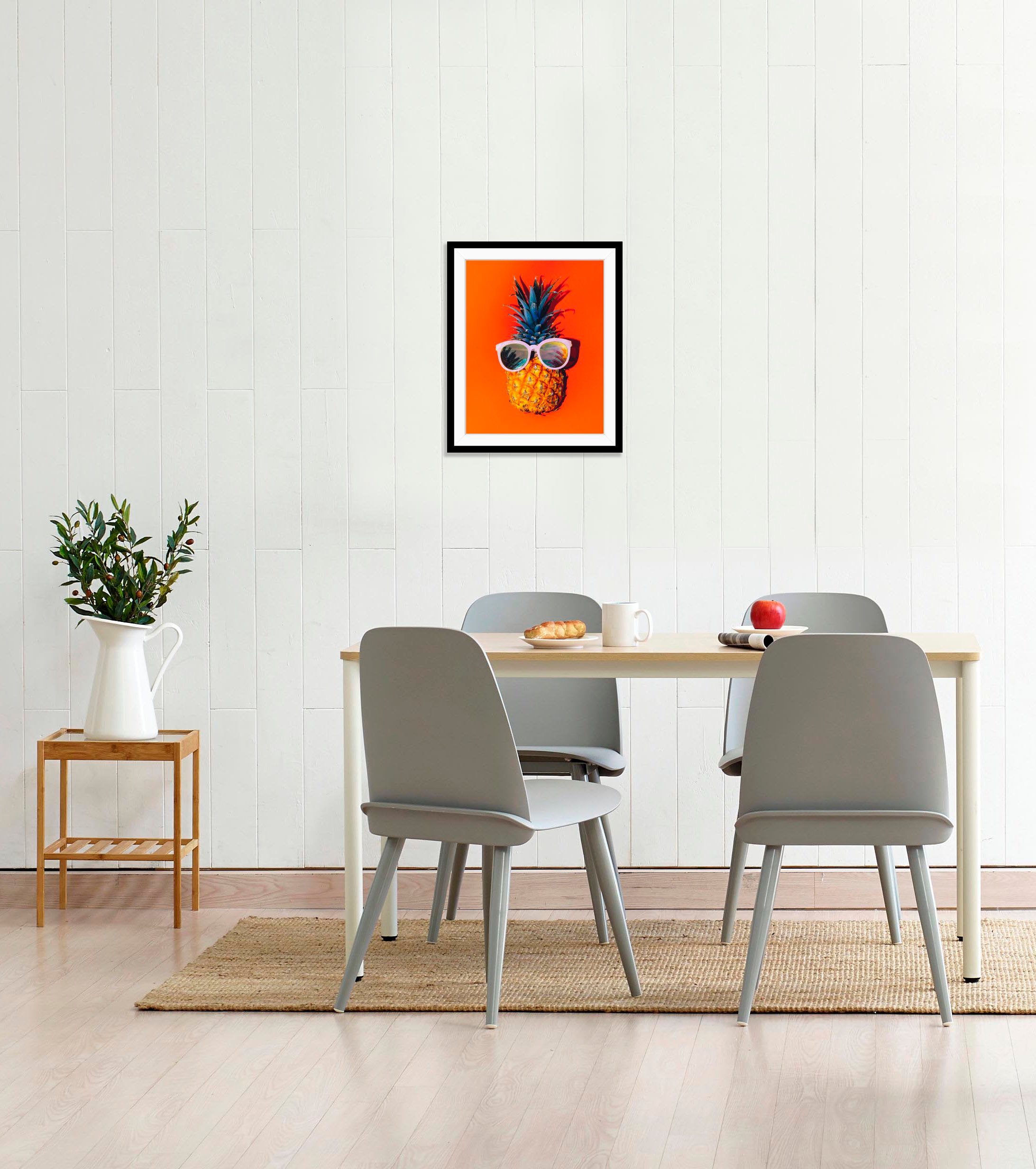 Image of queence Bild "Julien" Essen Figuren Kunst Lebensmittel Obst Obst Bilder 1 Stk. tlg. HD Premium Poster-Druck inkl. Holzrahmen