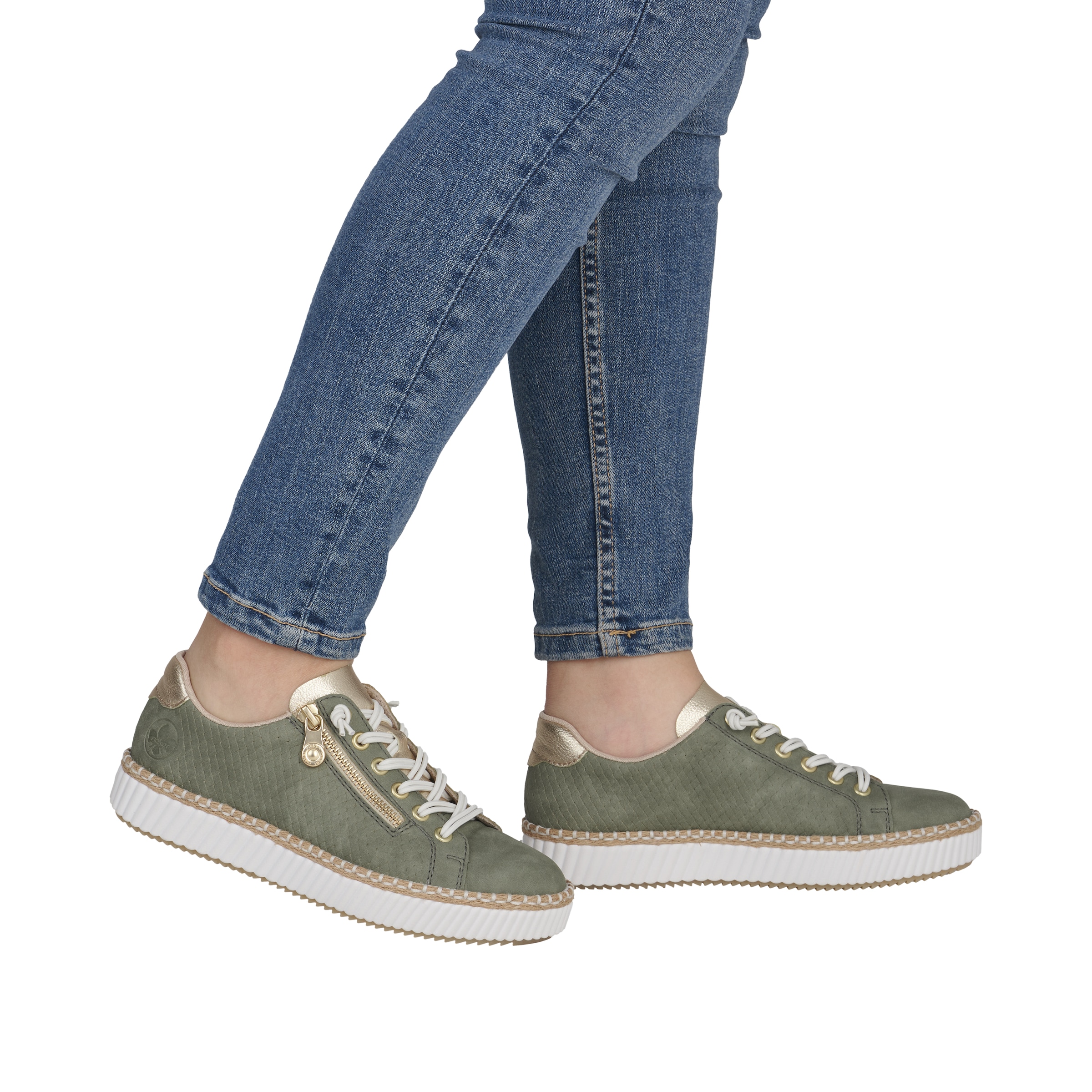 Rieker Sneaker  mit modischer Ziernaht, Freizeitschuh, Halbschuh, Schnürschuh