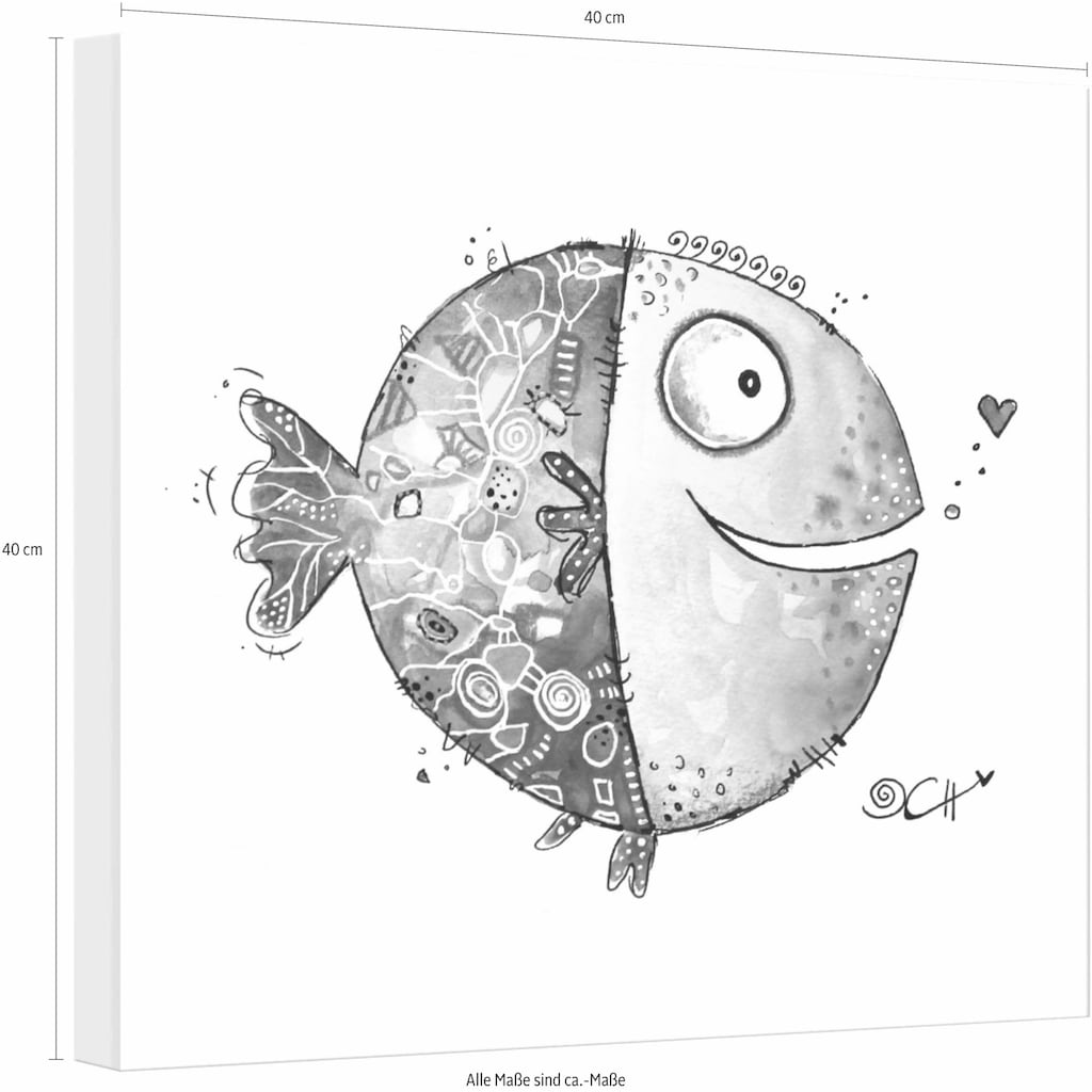 Wall-Art Leinwandbild »Hagenmeyer - Happy Fish«, 40/40 cm
