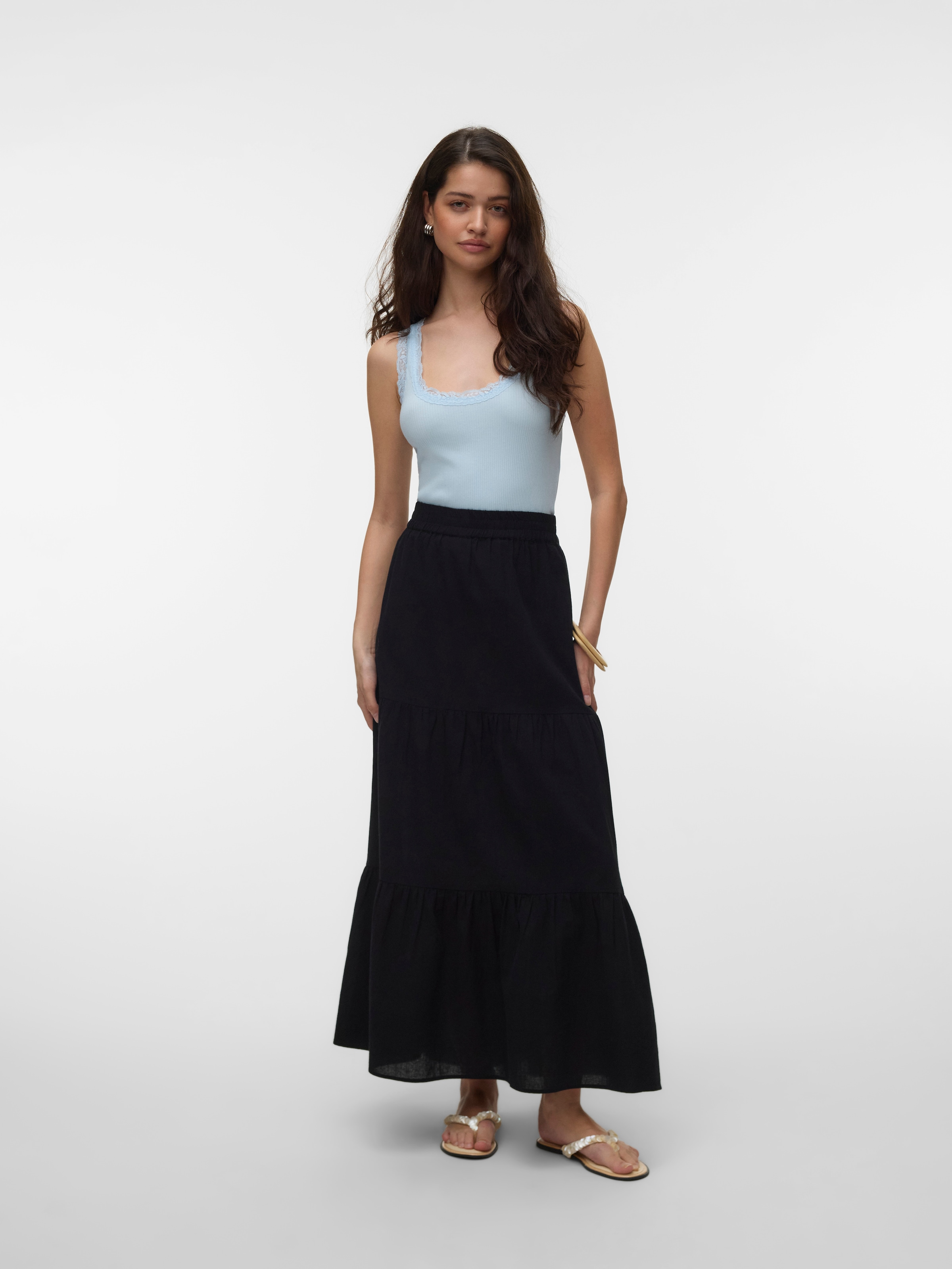 Vero Moda Tanktop »VMNANA LACE TANK TOP JRS NOOS« Baumwollmischung