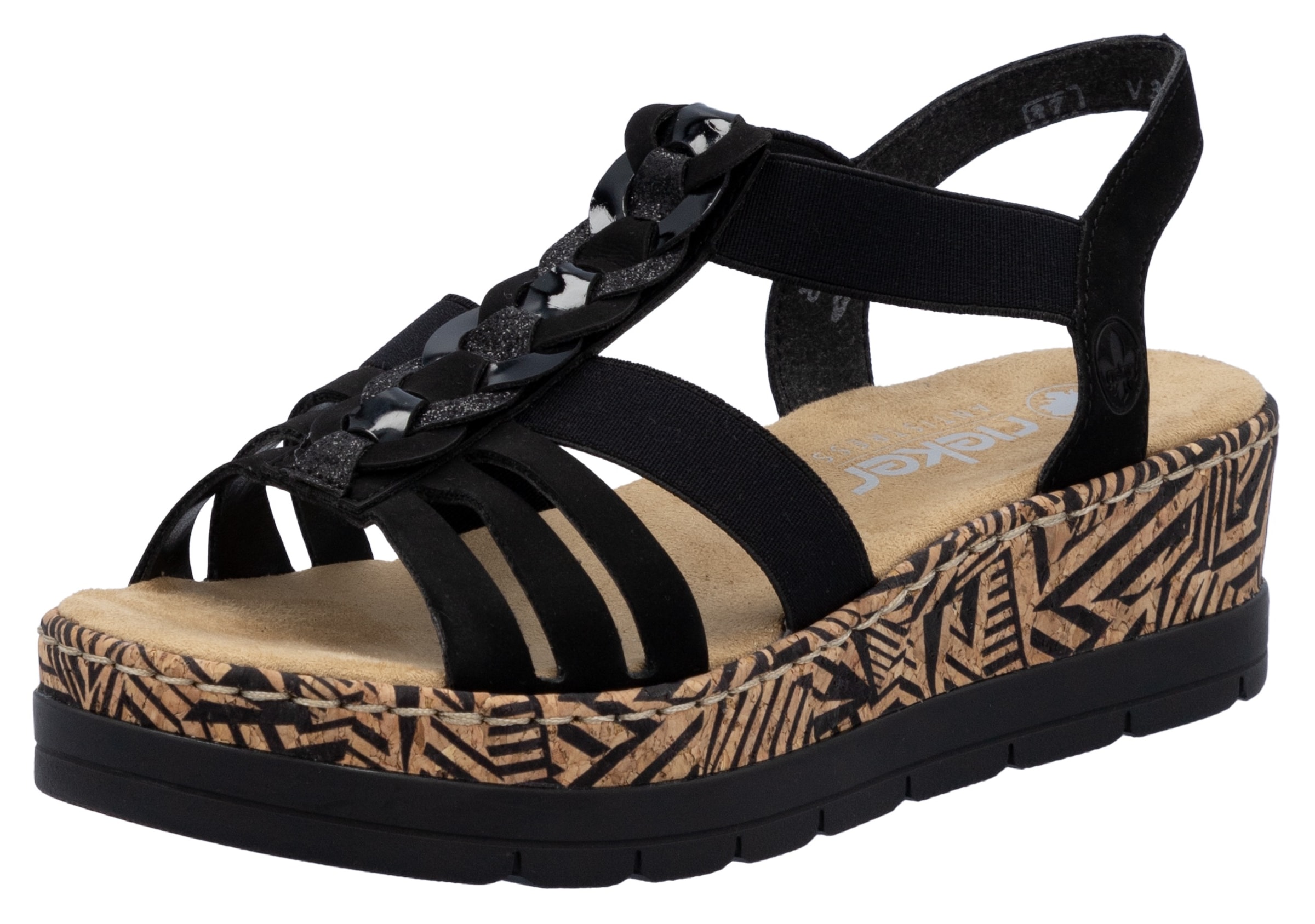 Image of Rieker Plateausandaletten Sommerschuh, Urlaubschuh, Sandalette mit dekorativem Schmuckelement