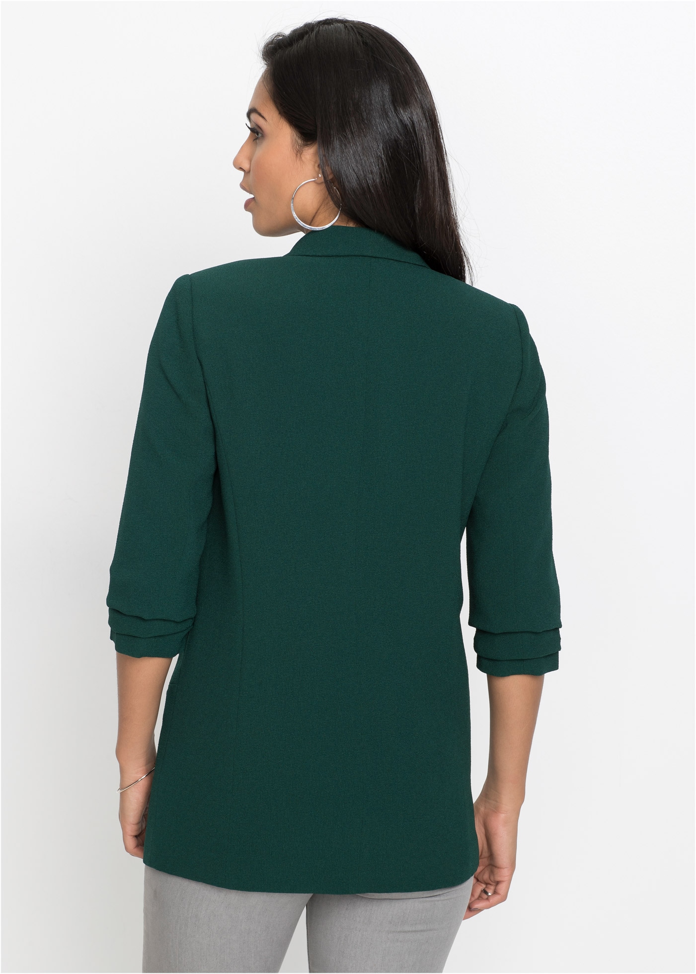 bonprix Blazer long festlicher Stil, taillierte Passform, aus Polyester und Elasthan