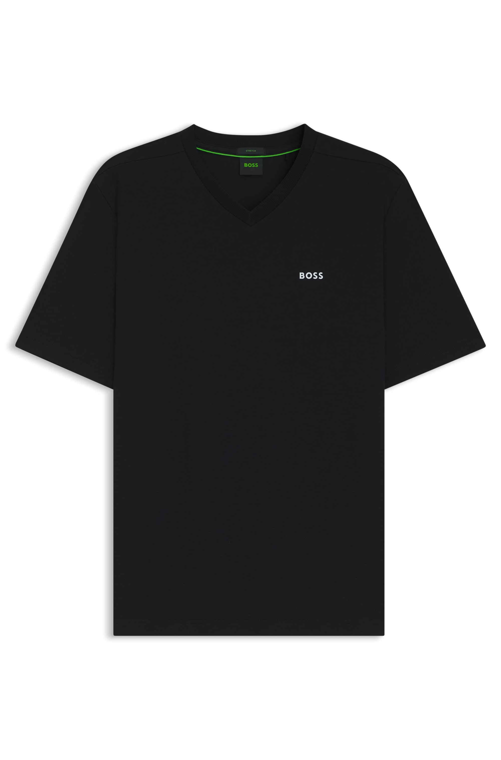 BOSS GREEN T-Shirt »Tee V Regular Fit« Stretch Jersey Cotton, Logo on Chest, V Ausschnitt