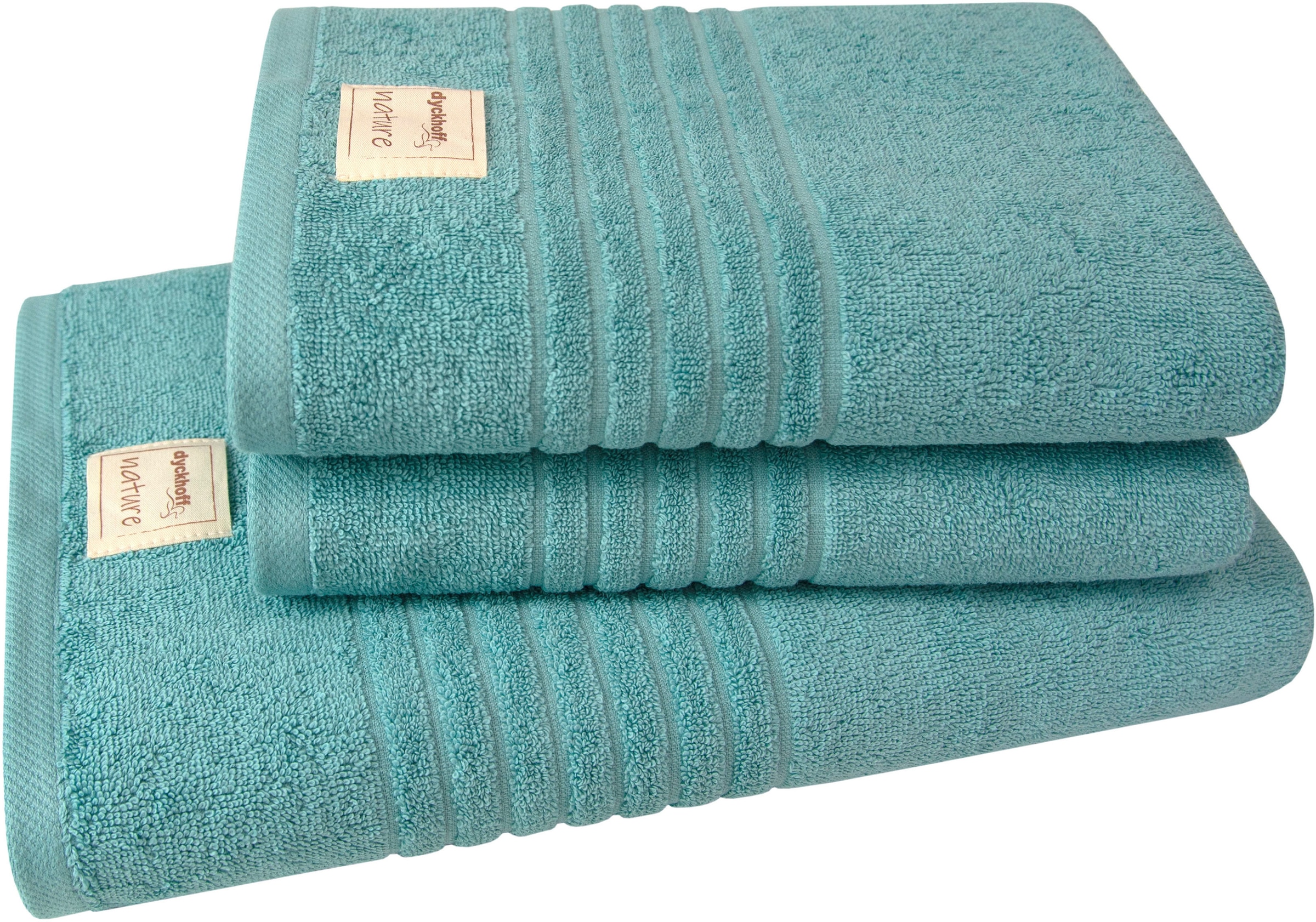 Dyckhoff Handtuch Set »Nature«, Set, 3 tlg., Frottier, 3er Set: 2x Handtücher, je 50 x 100 cm & 1x Badetuch 70 x 140 cm