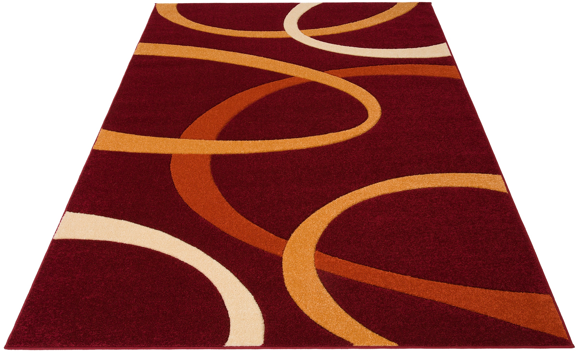 Image of my home Teppich »Bill«, rechteckig, 10 mm Höhe, mit handgearbeitetem Konturenschnitt, flach, Kurzflor, weich, pflegeleicht, elegant, 3D-Design, idealer Teppich für Wohnzimmer, Schlafzimmer, Esszimmer bei Ackermann Versand Schweiz