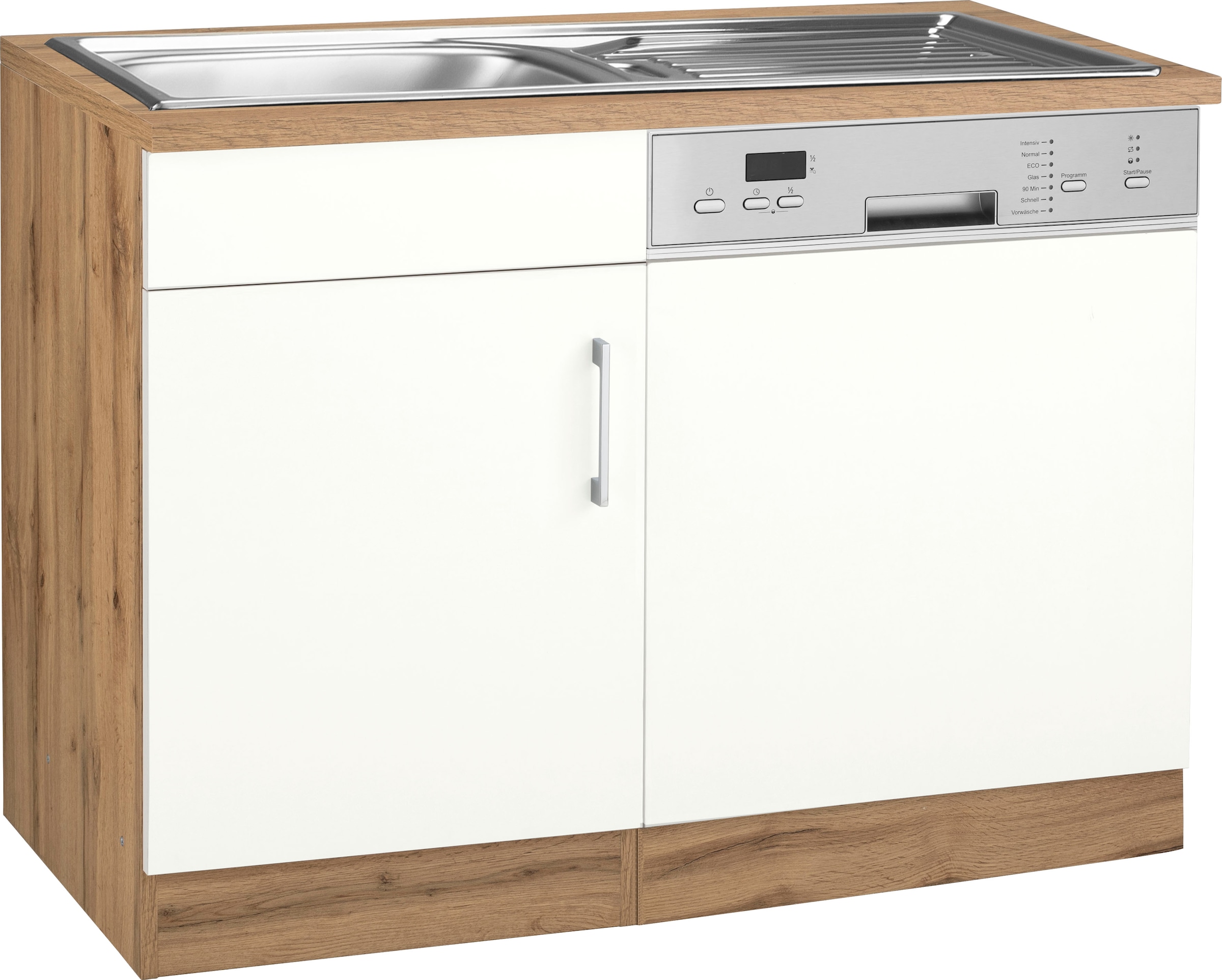 KOCHSTATION Meuble évier »KS-Colmar« 110 cm, façade et plinthe pour lave-vaisselle semi-intégré