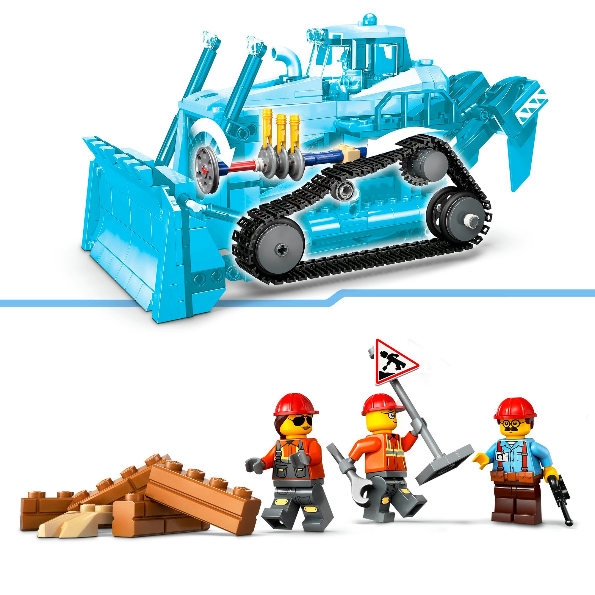 LEGO® Pions de construction »Gelber Bulldozer (60466), LEGO City« Made in Europe