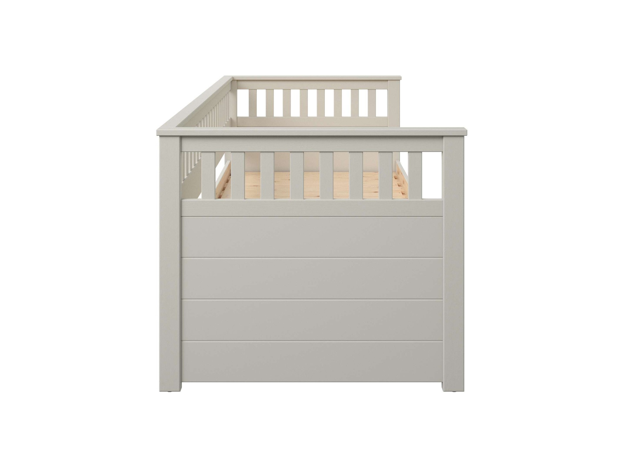 GOODproduct Daybett »Morrick, ausziehbar, 2 Schlafplätze + Schublade, Cashmere Beige« massive Kiefer, schöne Sprossenoptik, Stauraum, Skandi Look