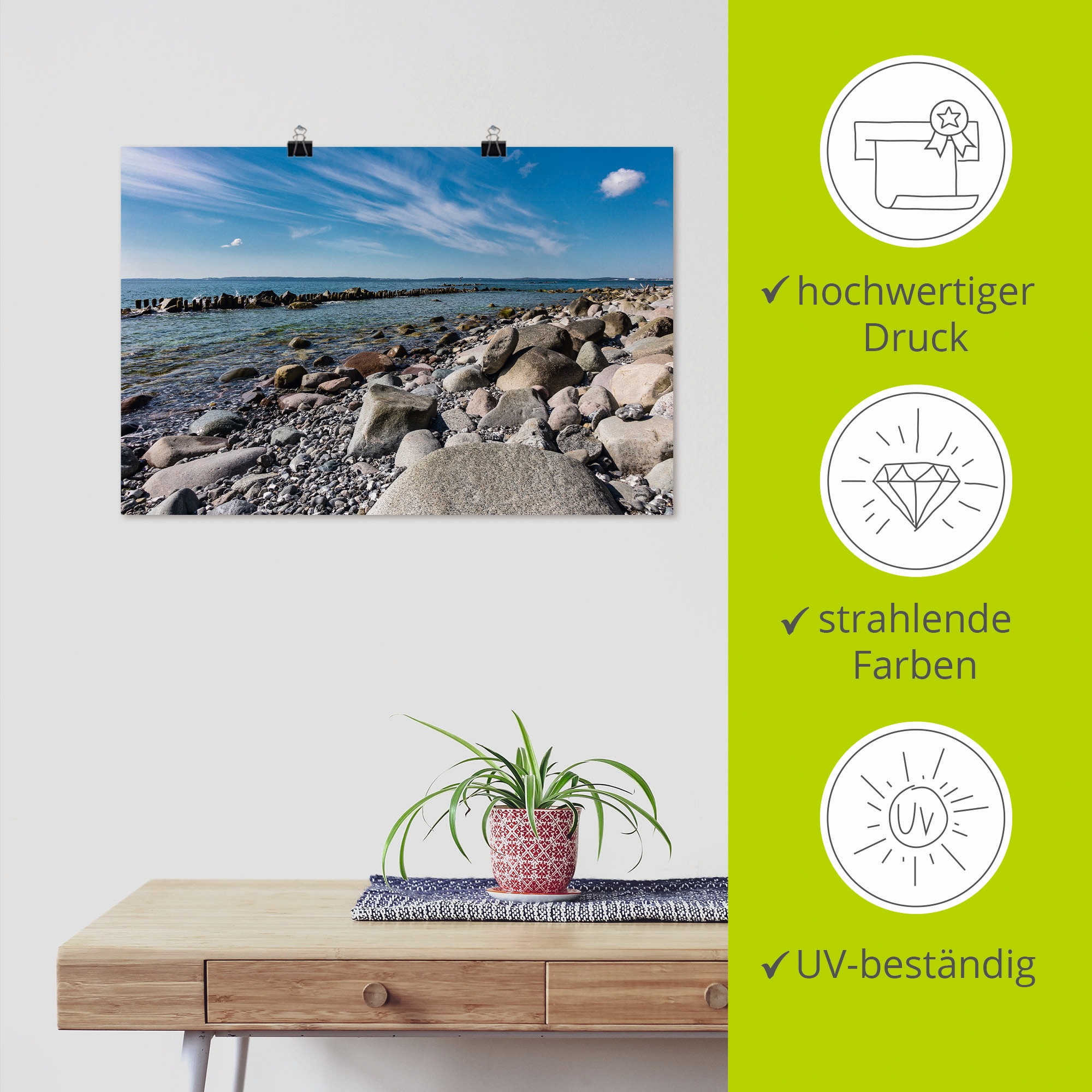 Artland Wandbild »Ostseeküste auf der Insel Rügen«, Küste, (1 St.), als Alubild, Outdoorbild, Leinwandbild, Poster in verschied. Grössen