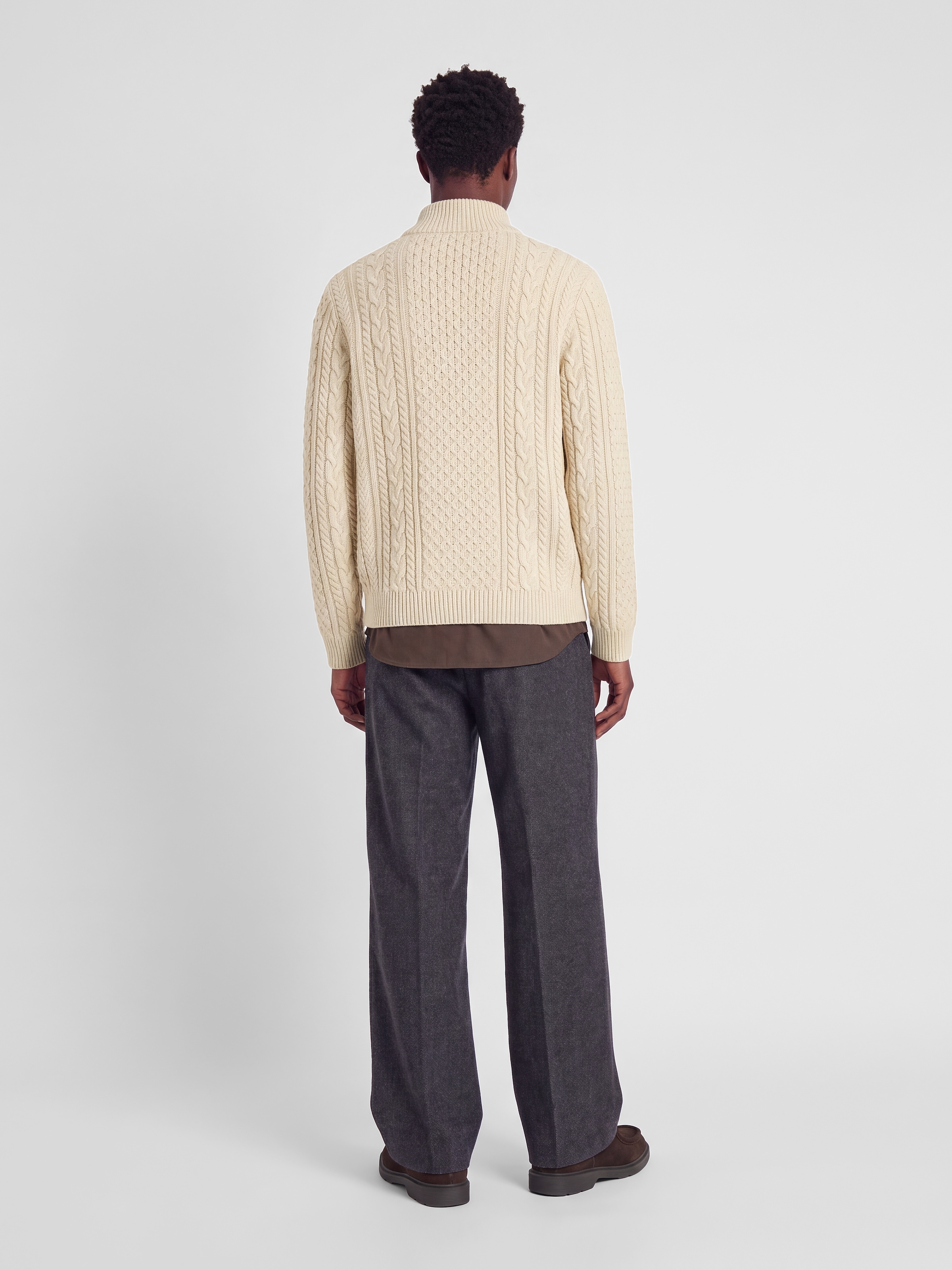 Jack & Jones Pull en tricot »JPRBLUCALLUM CABLE KNIT HALF ZIP« Materialmix, regular fit