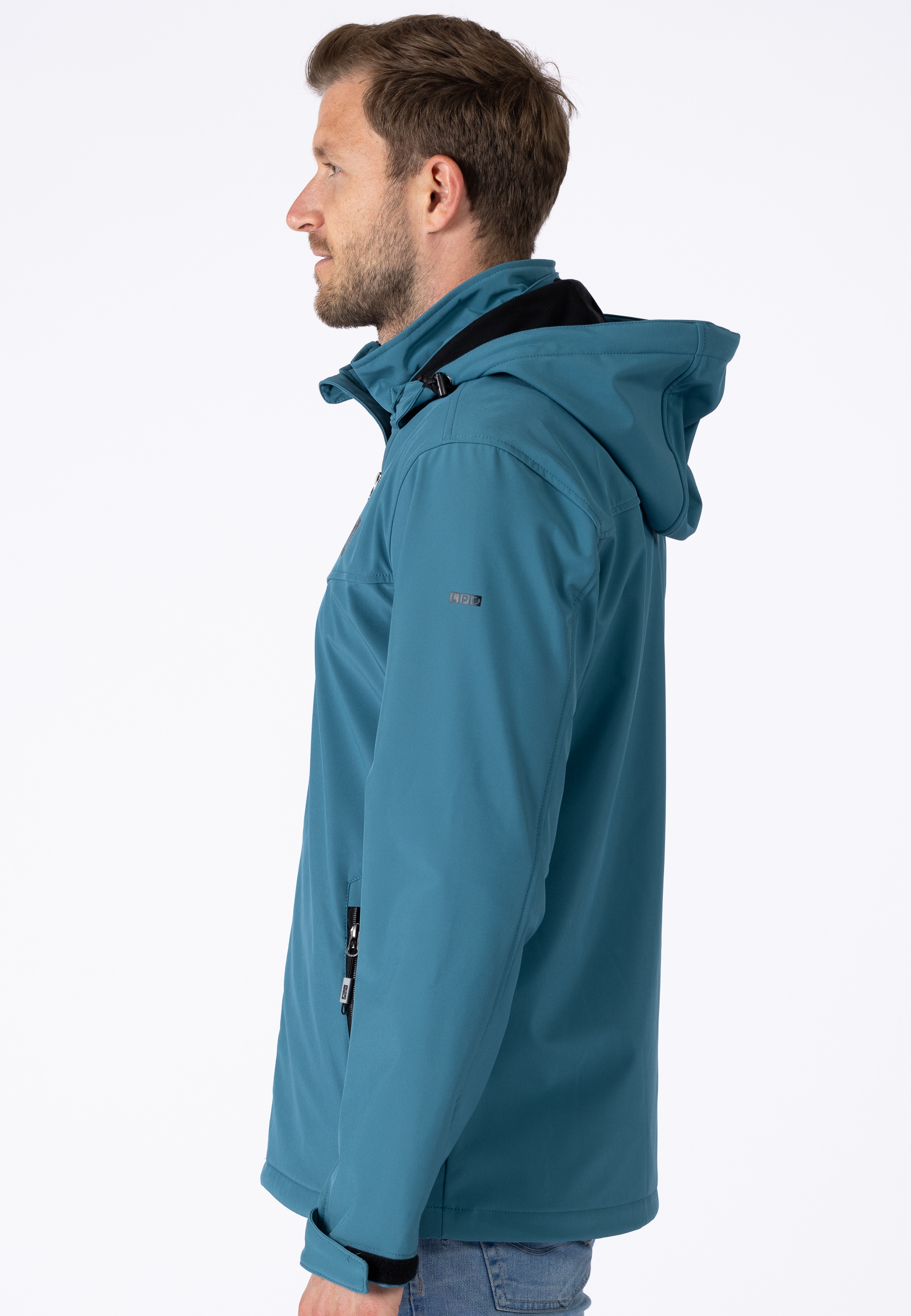 LPO Softshelljacke »Softshelljacke Melvin« mit Kapuze abnehmbare, verstellbare Kapuze