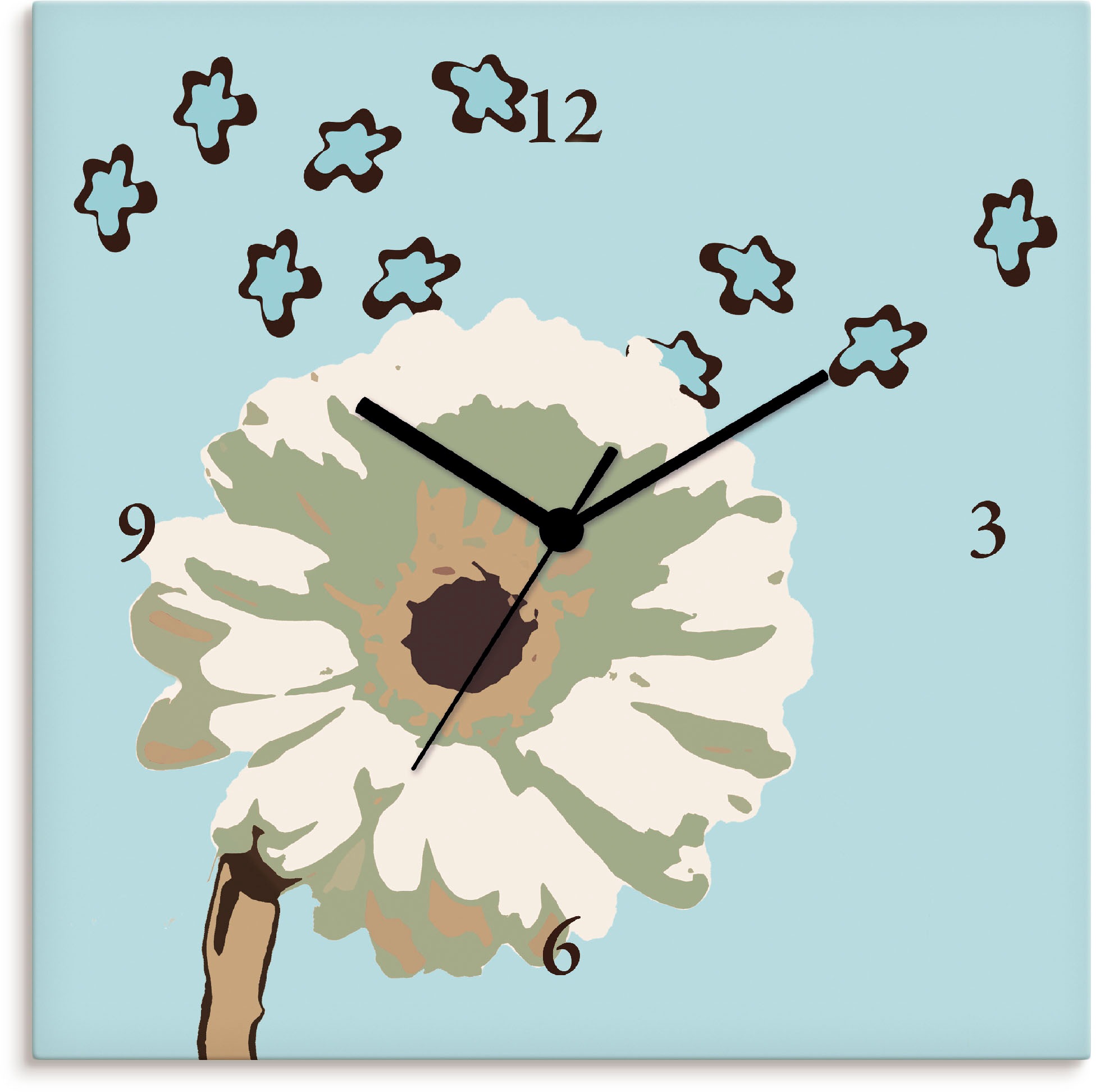 Image of Artland Wanduhr »Erinnerung I - Gerbera«, lautlos, ohne Tickgeräusche, nicht tickend, geräuschlos - wählbar: Funkuhr o. Quarzuhr, moderne Uhr für Wohnzimmer, Küche etc. - Stil: modern bei Ackermann Versand Schweiz