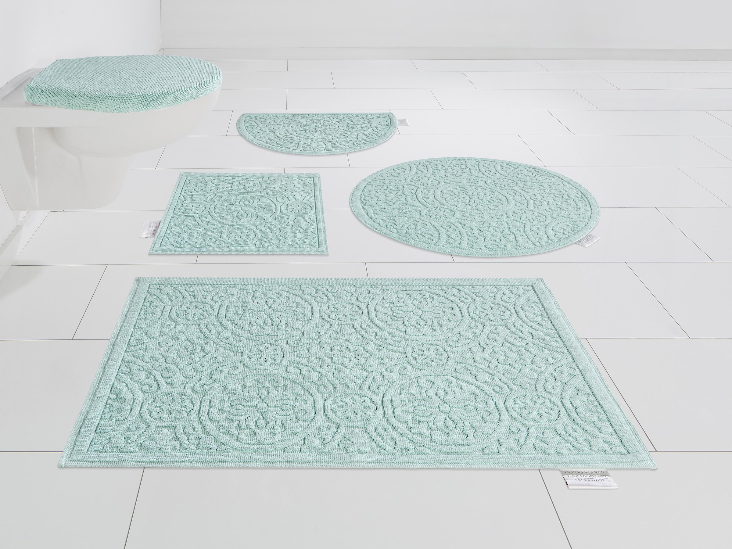 Guido Maria Kretschmer Home&Living Badematte »Garden Pastels«, rutschhemmend beschichtet, fussbodenheizungsgeeignet-schnell trocknend-strapazierfähig, Badteppich, Hoch-Tief-Effekte, auch als 2 tlg. Set erhältlich