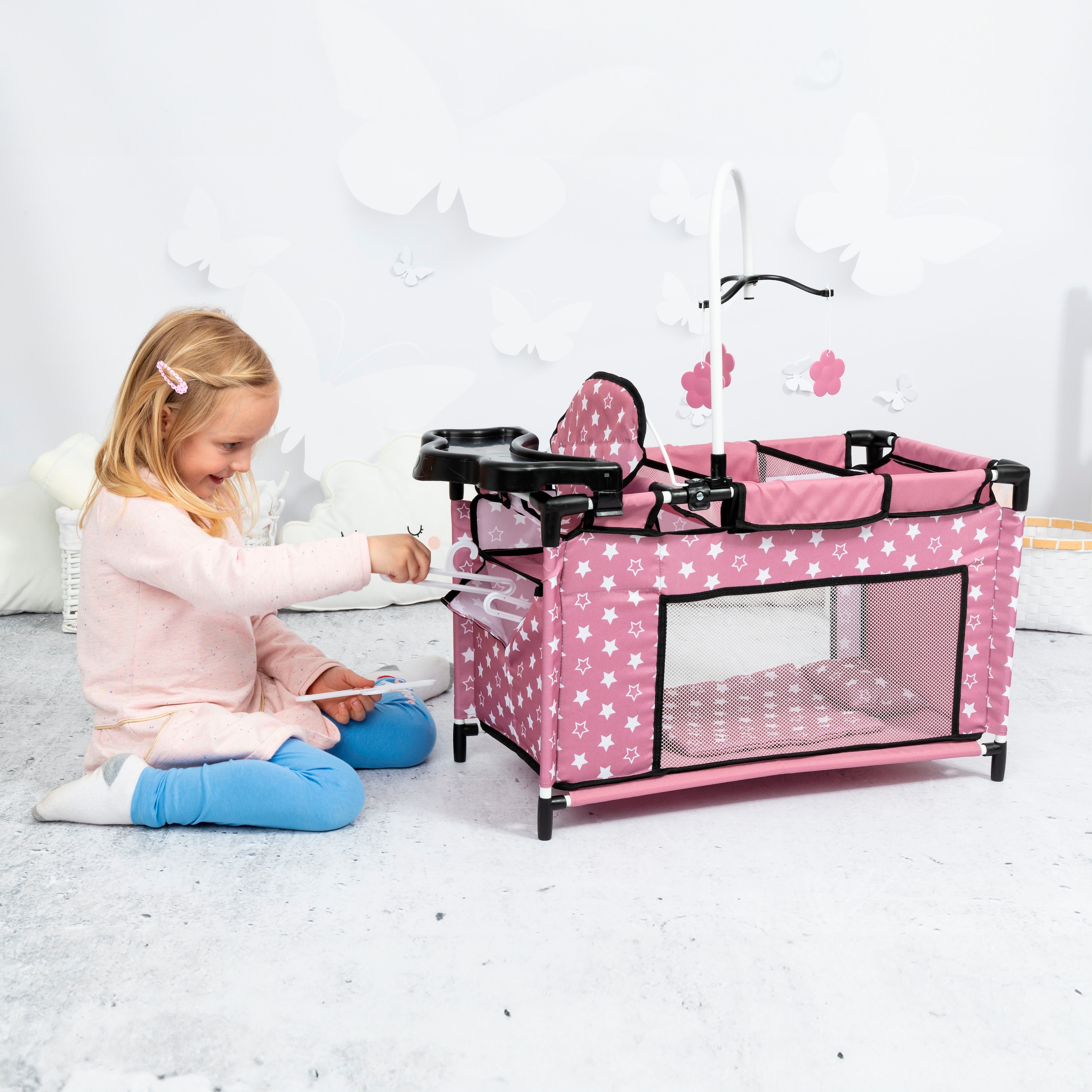 Bayer Lit de poupée »Multibett« mit integriertem Hochstuhl, Wickelablage und Mobile