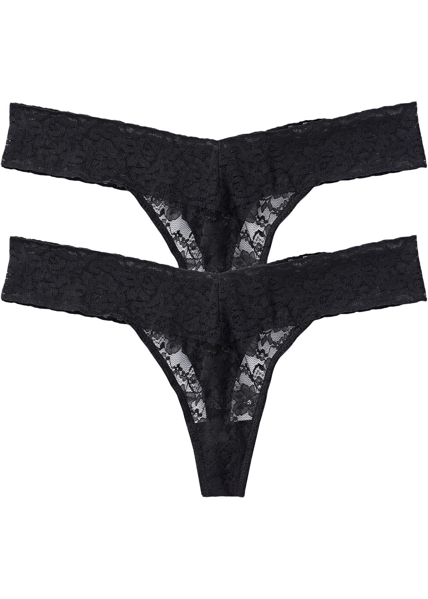 Image of bonprix String Packung, 2 Stk. modischer Stil, Allover Spitze, Spitzenband entlang der Taille