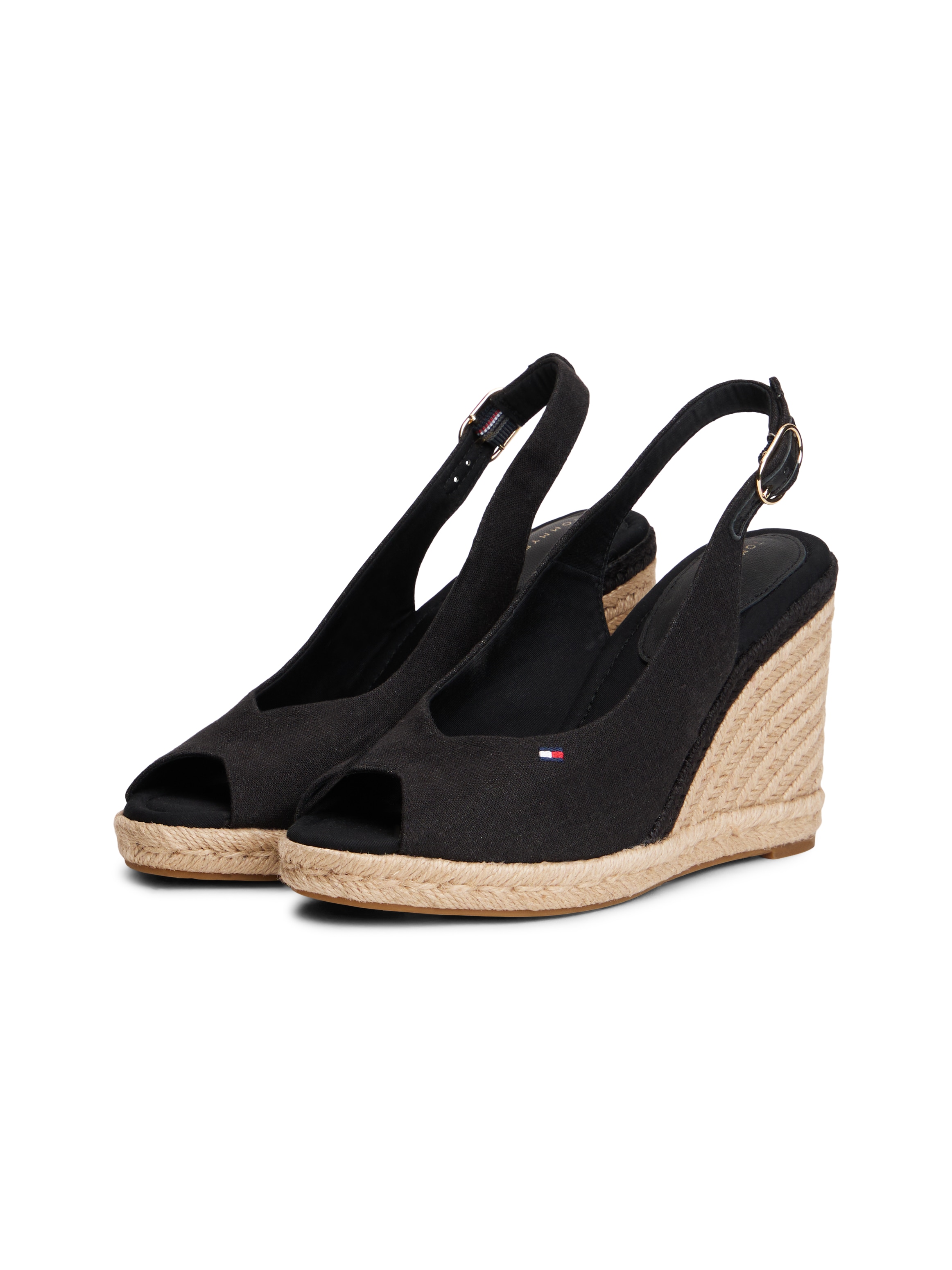 Image of Tommy Hilfiger High-Heel-Sandalette "FLAG HIGH WEDGE ESPAD SLINGBACK" Keilsandalette, Sommerschuh, verstellbarer Schnalle in schmaler Form