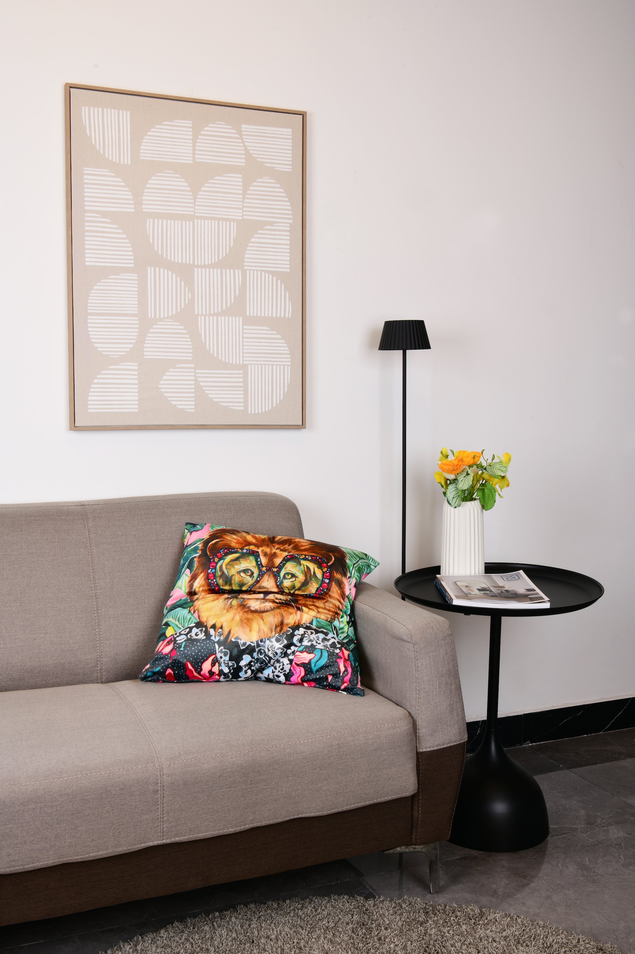 MIRRORS AND MORE Coussin décoratif »LEORO« à motifs, coussin décoratif avec rembourrage